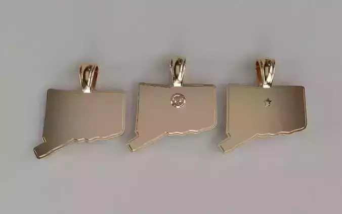 US State Flag Pendants - Connecticut 3D print model