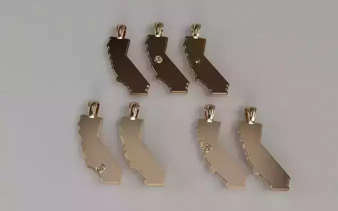 US State Flag Pendants - California 3D print model