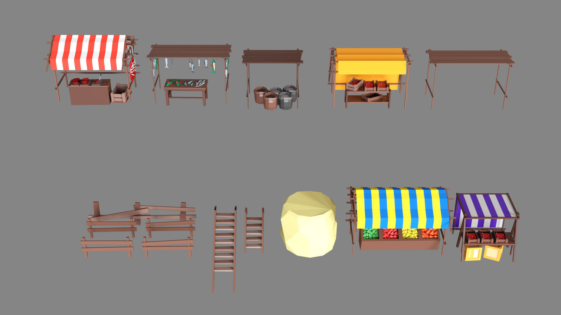 Village Low-poly 3D model_30