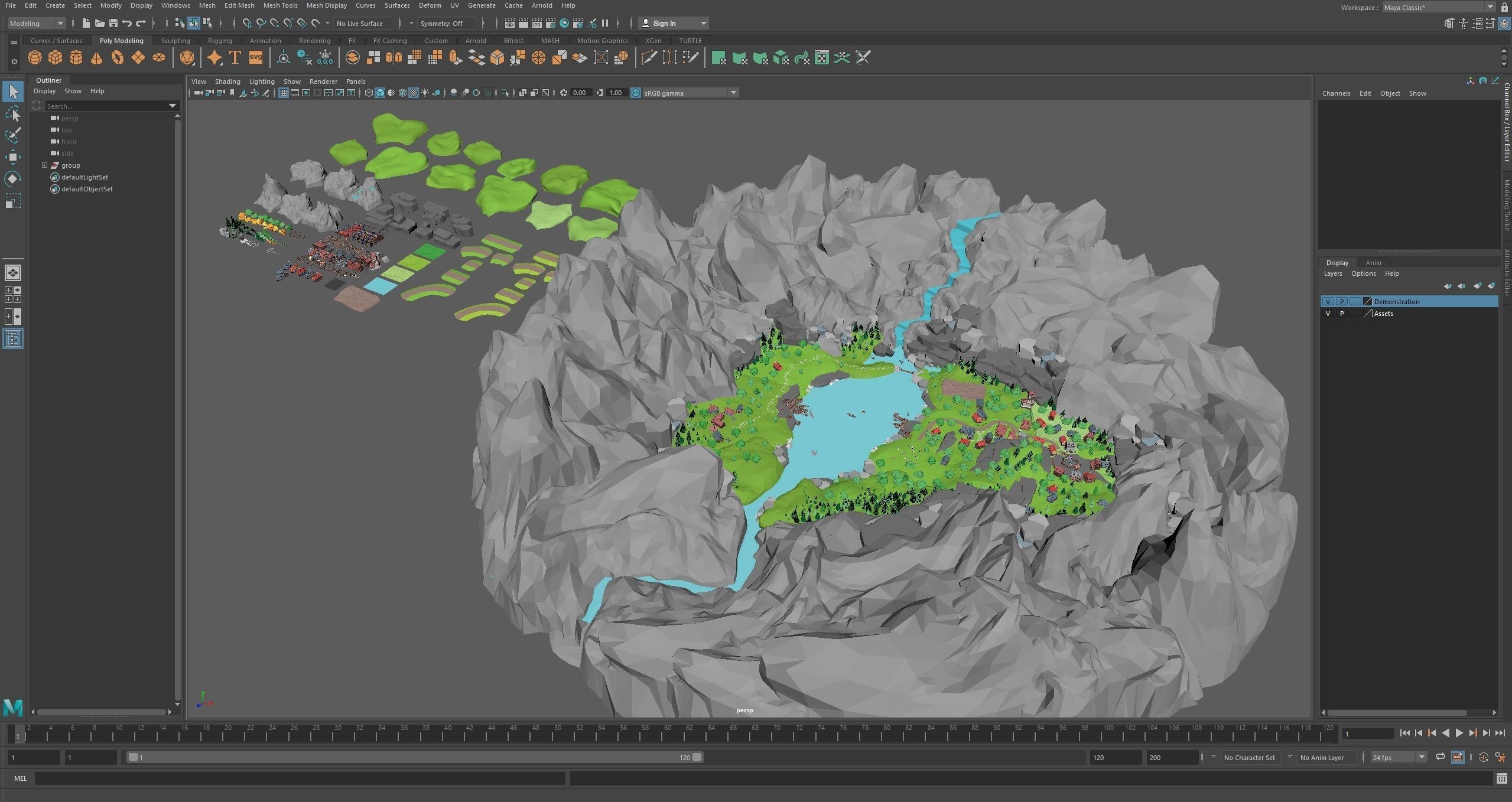 Village Low-poly 3D model_34