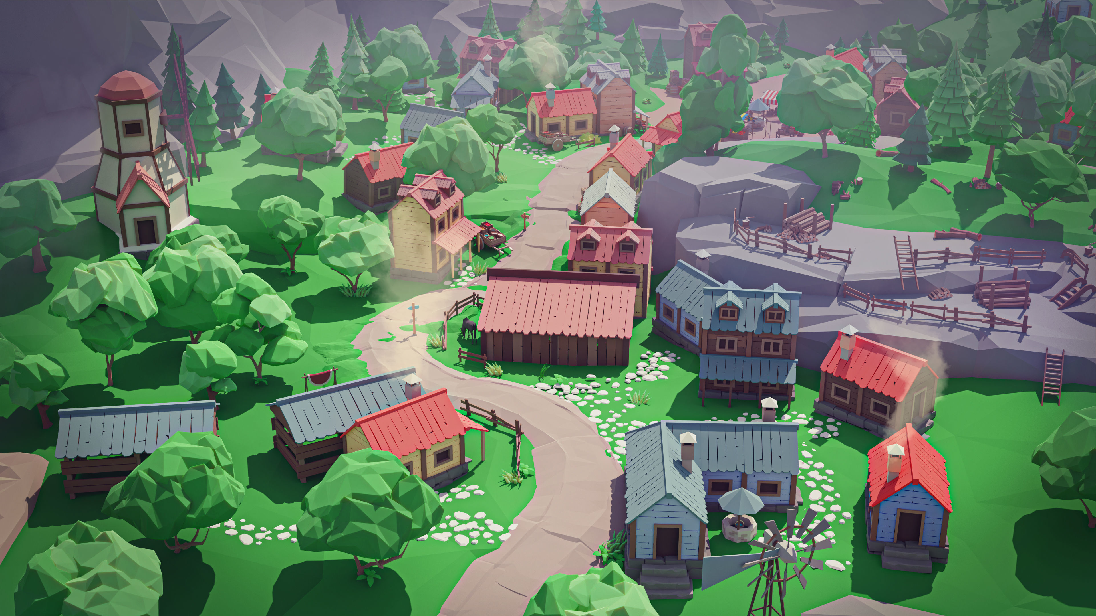 Village Low-poly 3D model_20