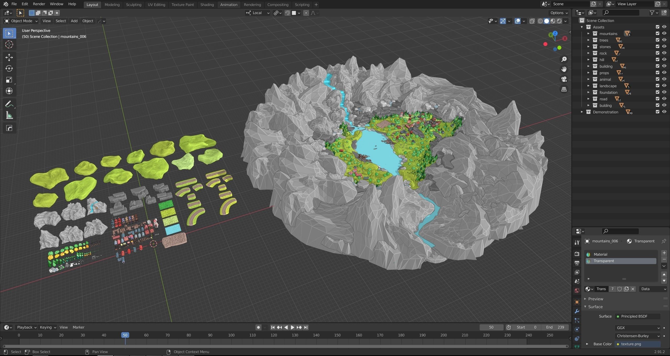 Village Low-poly 3D model_31