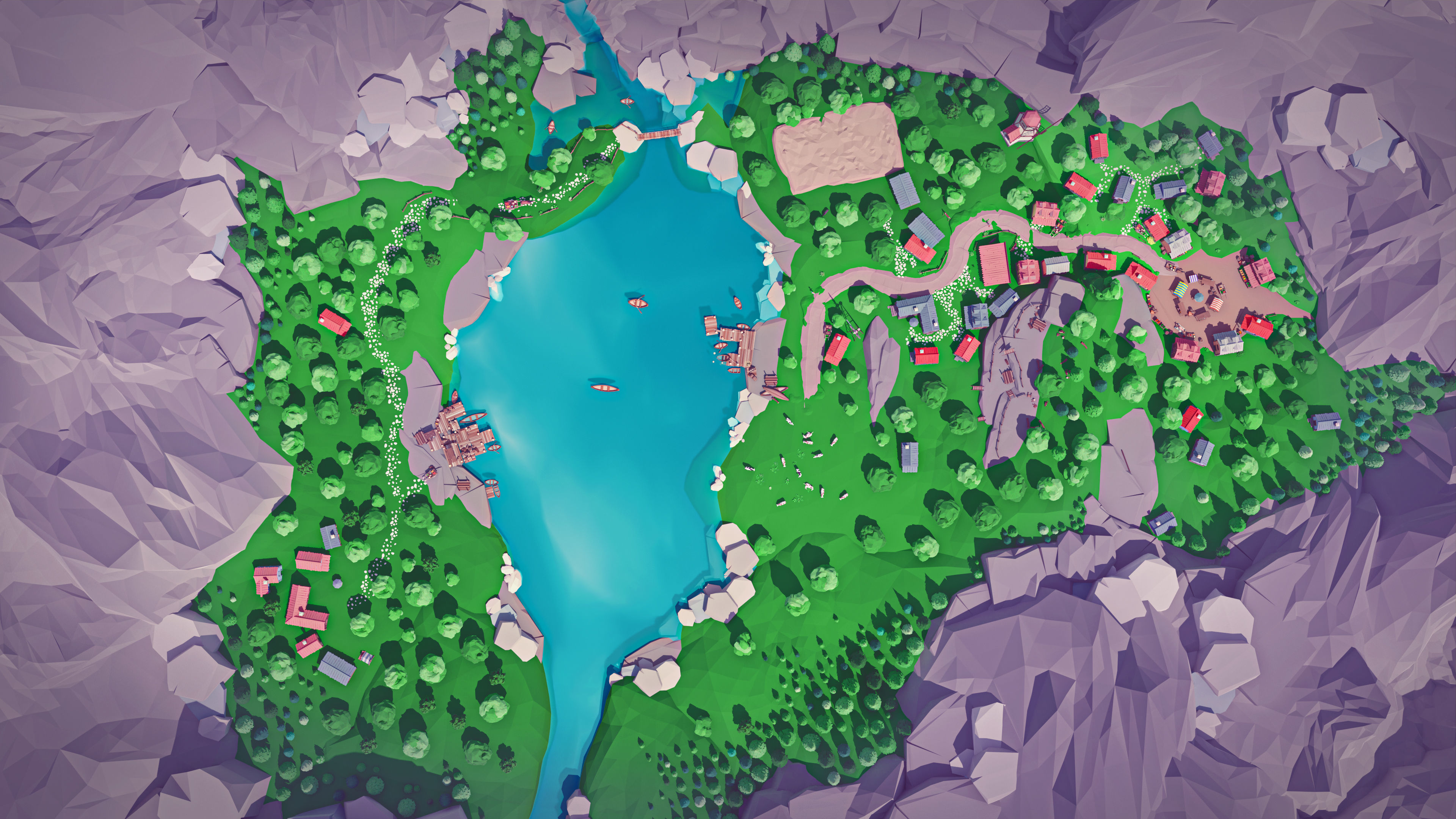 Village Low-poly 3D model_14