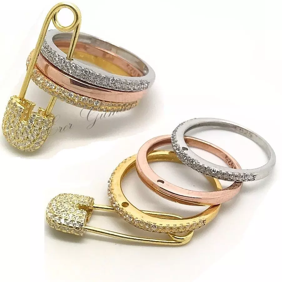 Needle ring - yellow white red gold ring 3d file 3D print model