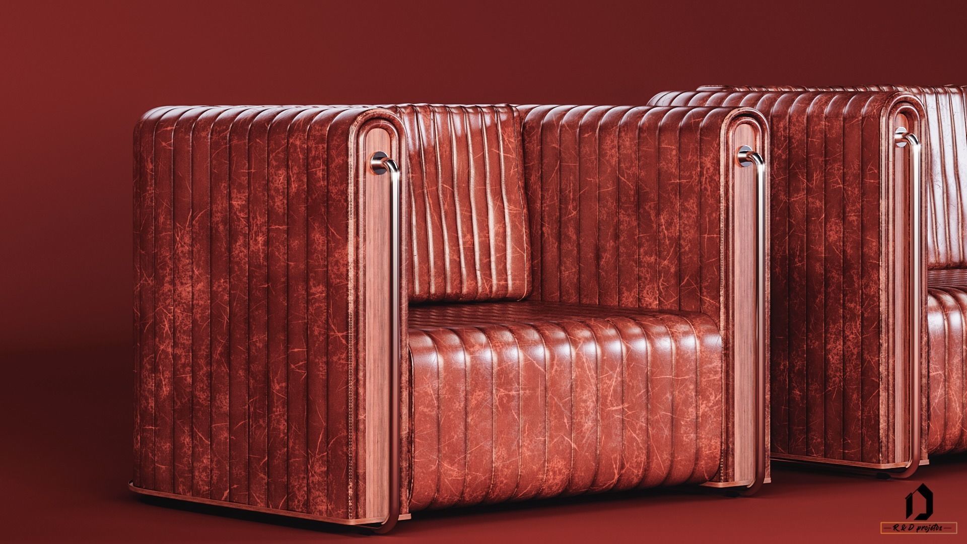 Sofa moderno com Poltrona  ROBs 3D model_10