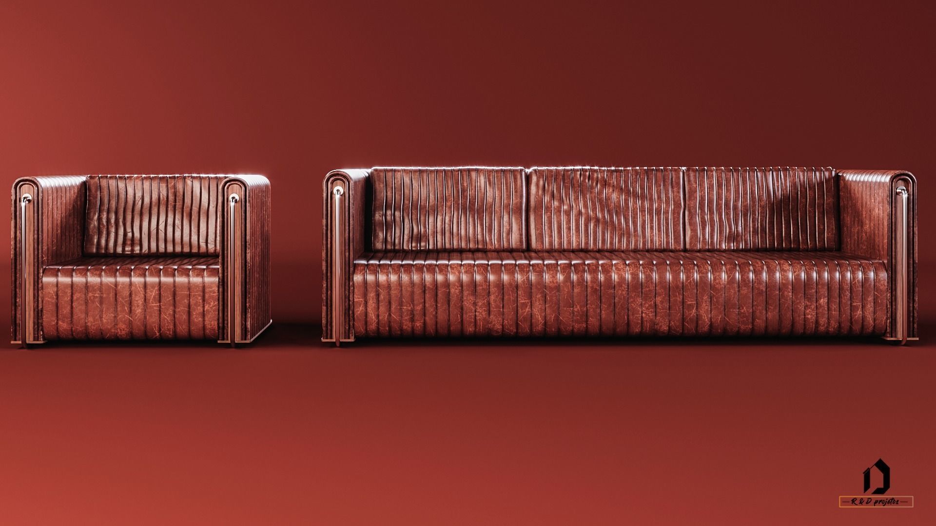 Sofa moderno com Poltrona  ROBs 3D model_9