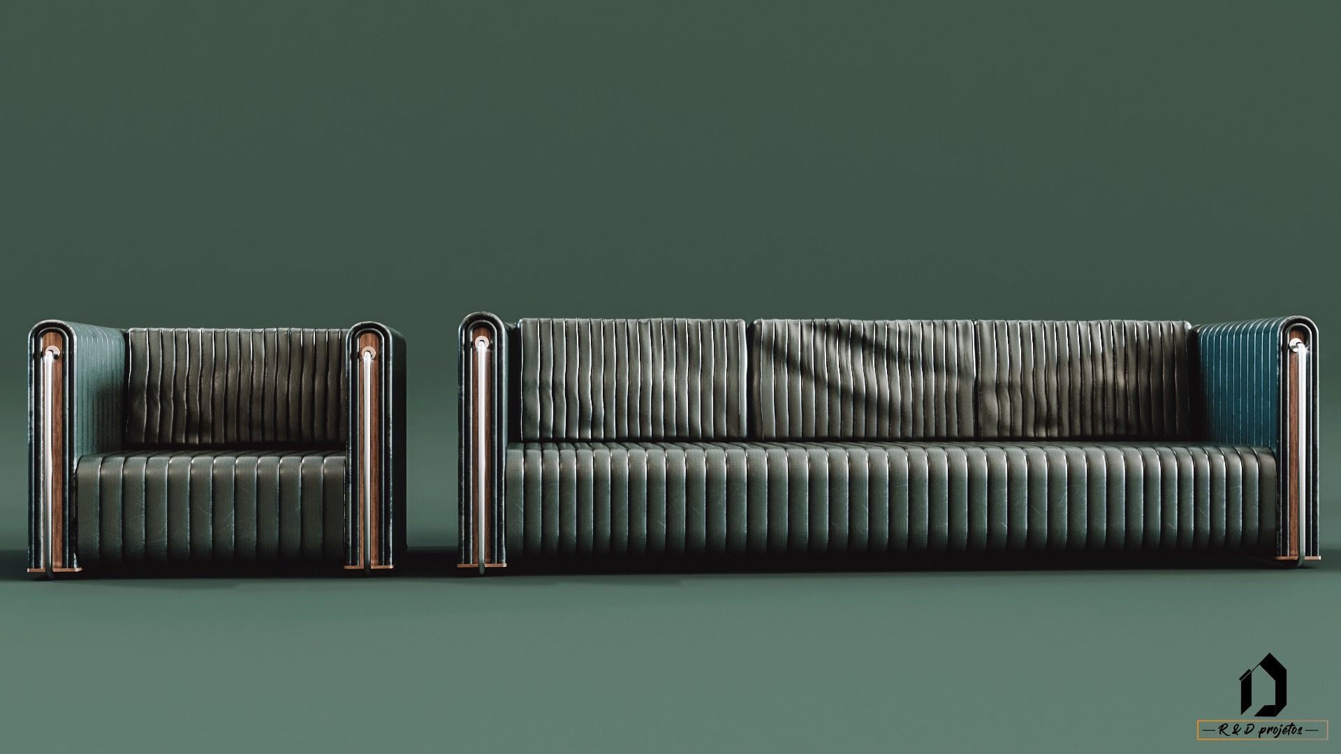 Sofa moderno com Poltrona  ROBs 3D model_4