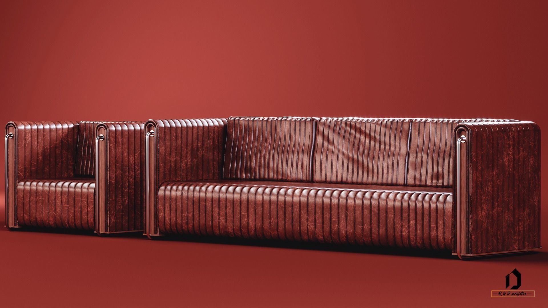 Sofa moderno com Poltrona  ROBs 3D model_8