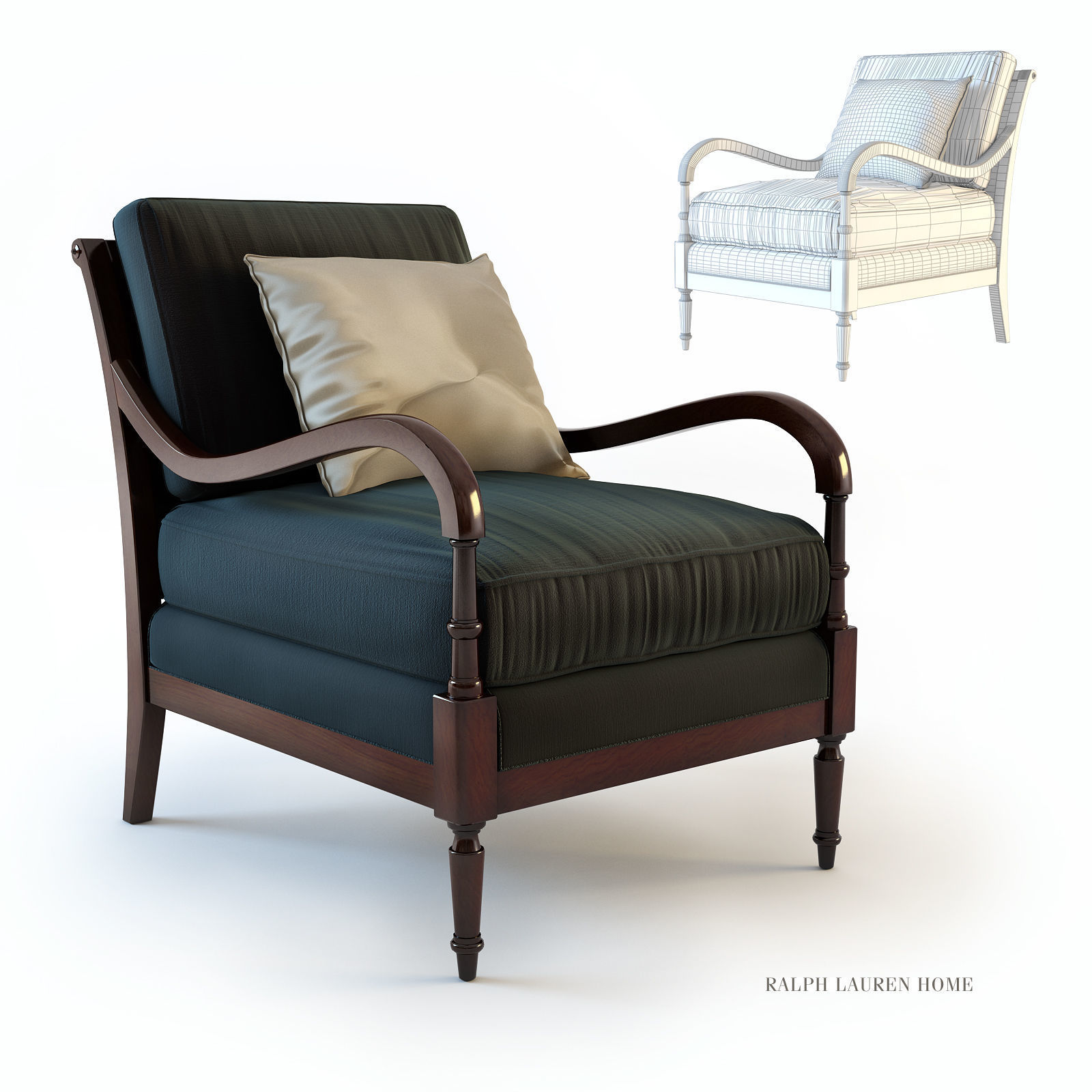 Sofa and Armchair Collection Low-poly 3D model_23
