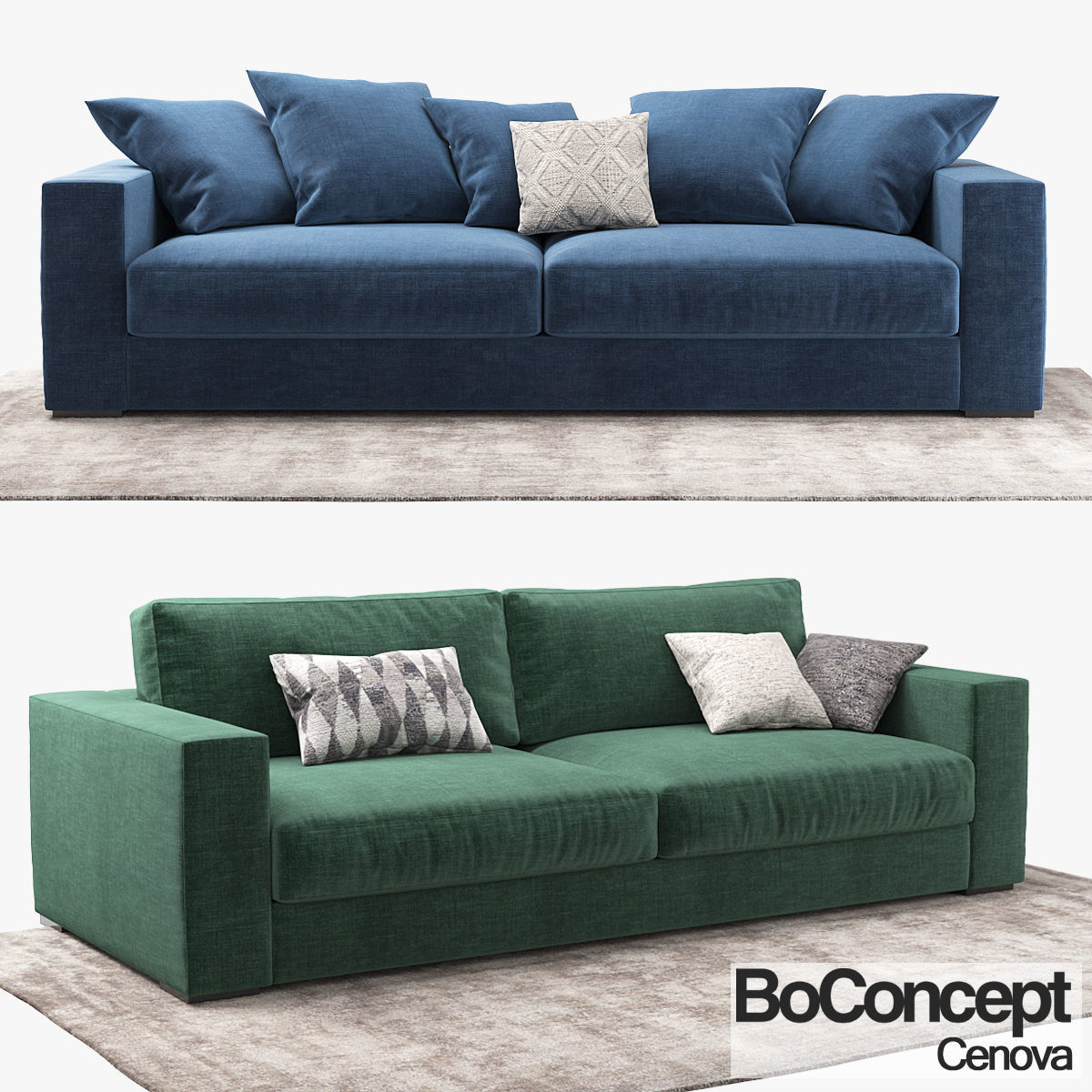 Sofa and Armchair Collection Low-poly 3D model_6