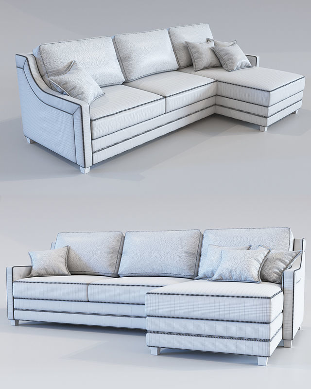 Sofa and Armchair Collection Low-poly 3D model_11