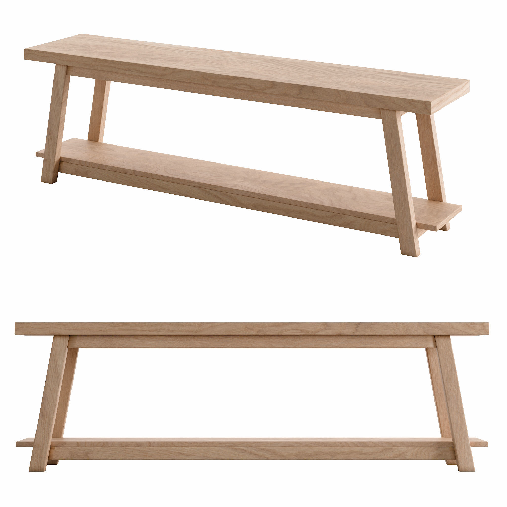Safara bench 150cm Low-poly 3D model_1