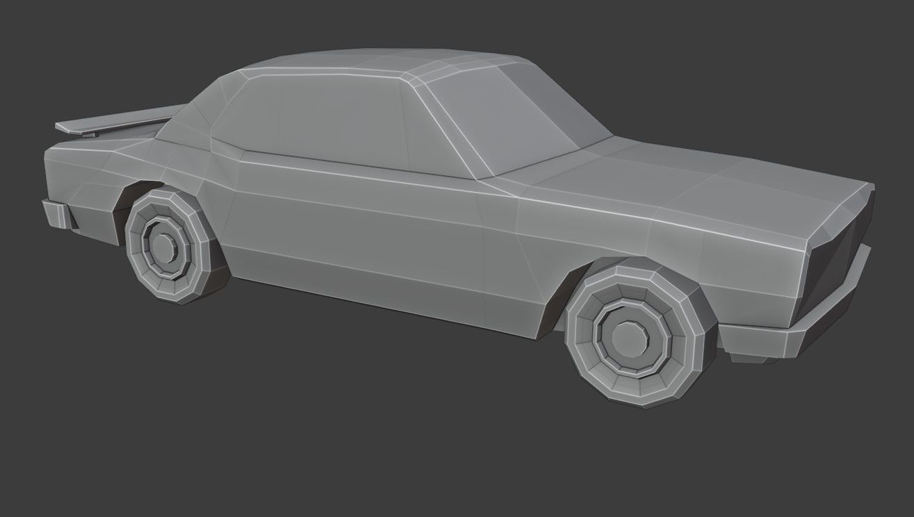 Skyline 2000 GTR Low Poly Low-poly 3D model_7