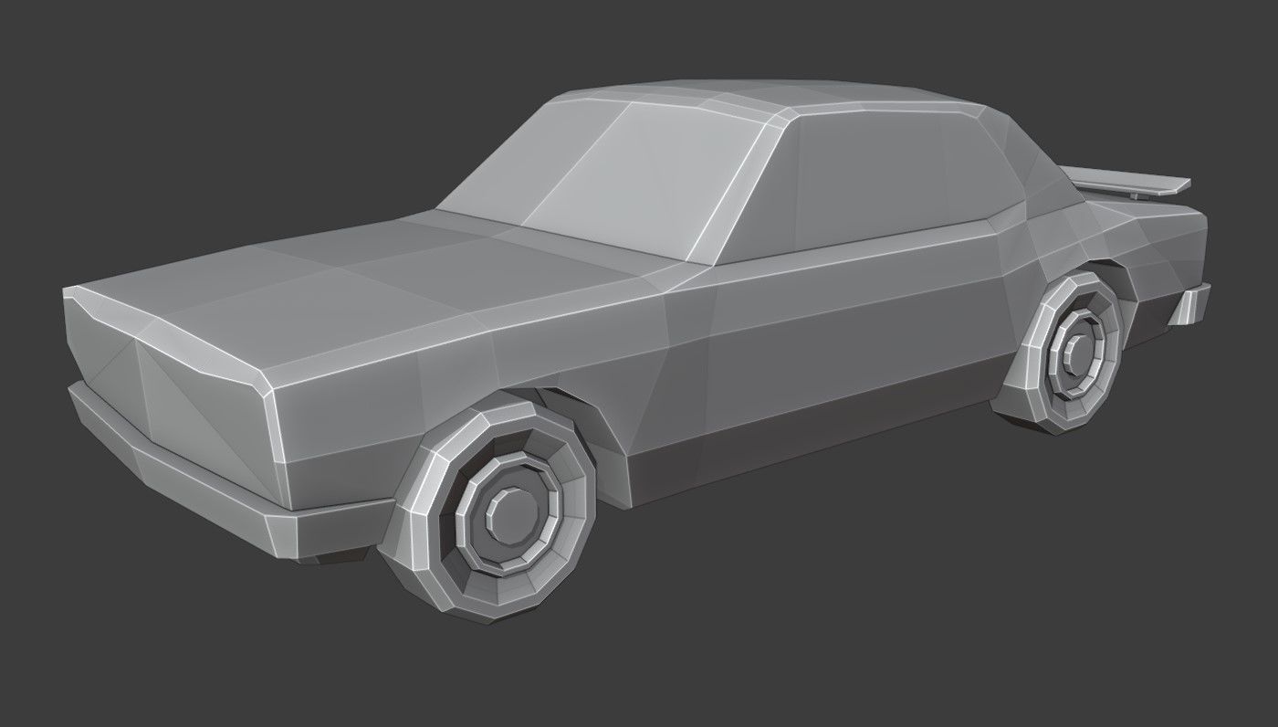 Skyline 2000 GTR Low Poly Low-poly 3D model_6