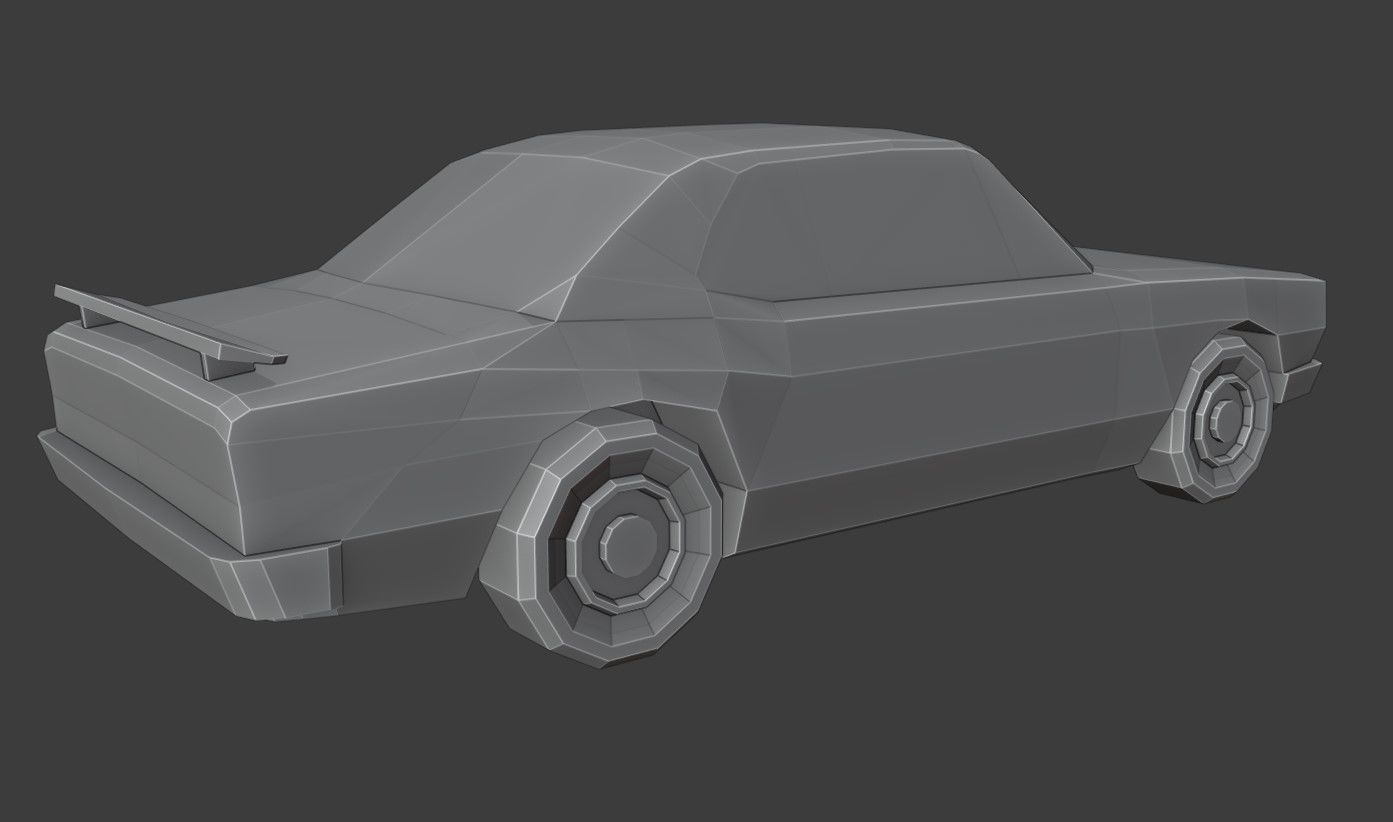 Skyline 2000 GTR Low Poly Low-poly 3D model_8