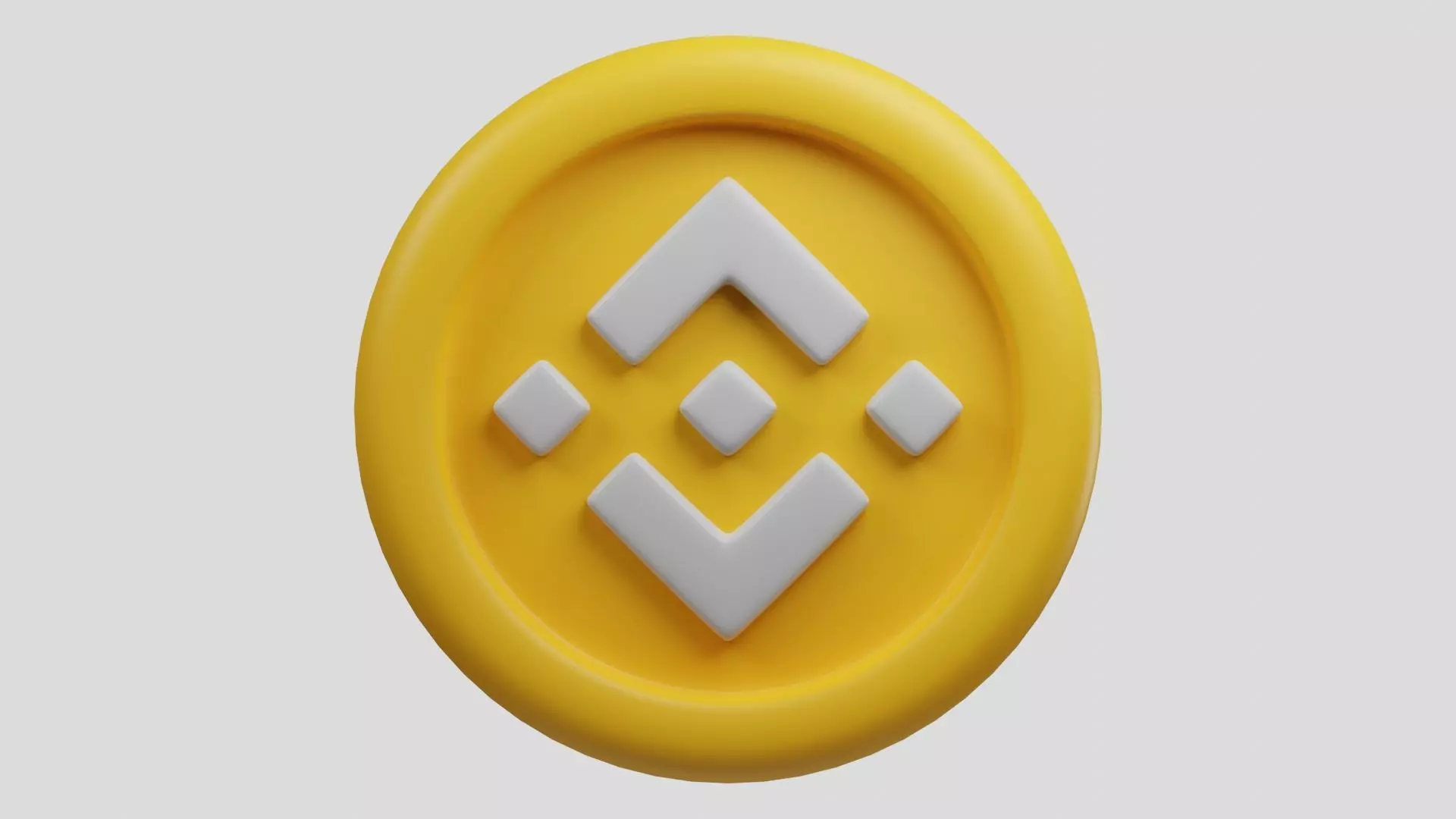 Binance or BNB Gold Crypto Coin with cartoon style 3D model_0