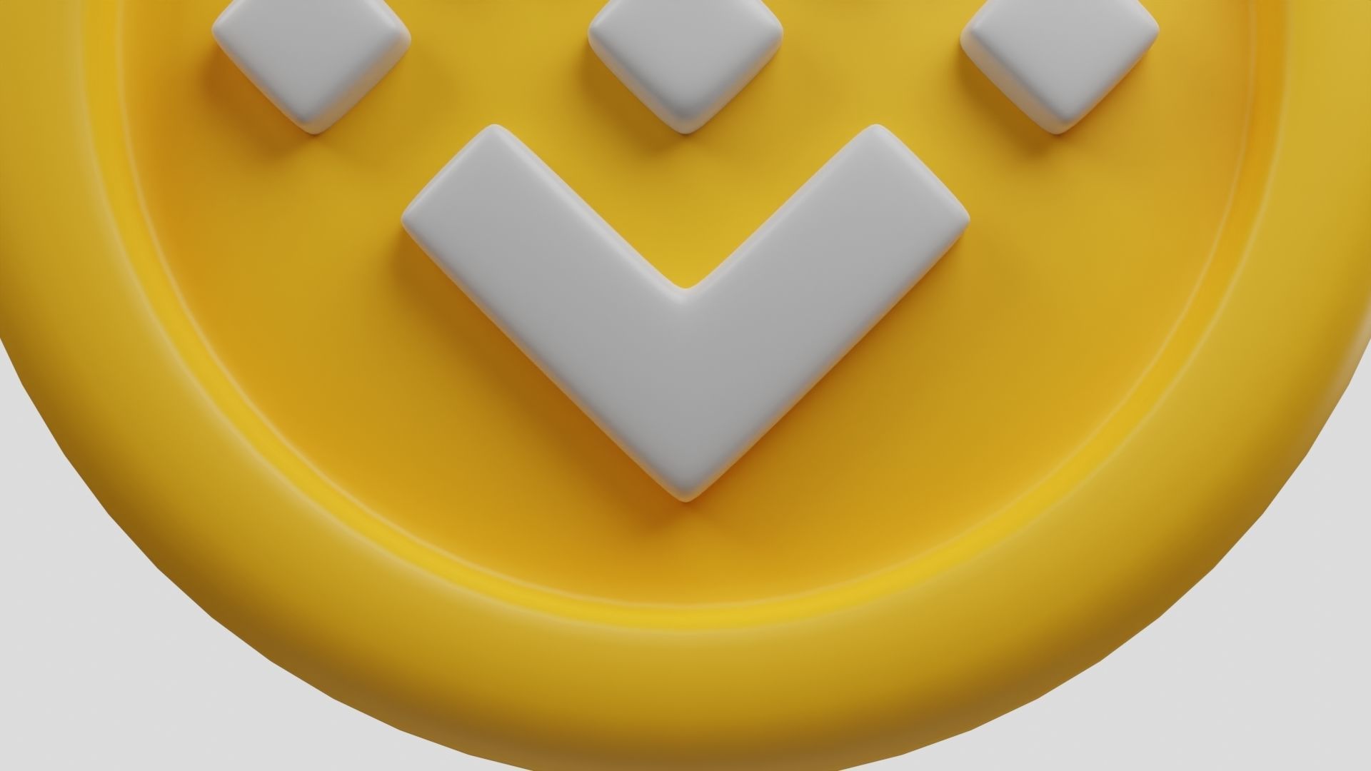 Binance or BNB Gold Crypto Coin with cartoon style 3D model_5