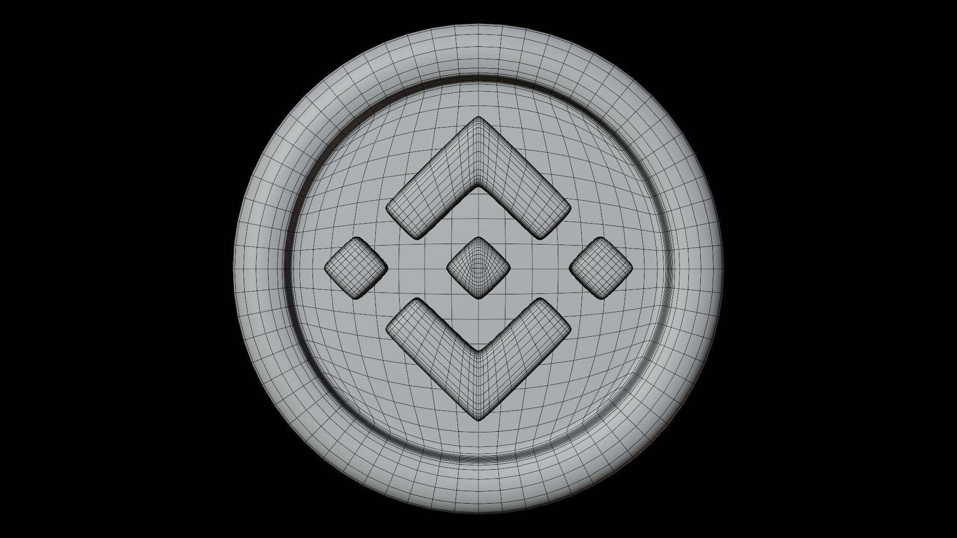 Binance or BNB Gold Crypto Coin with cartoon style 3D model_6
