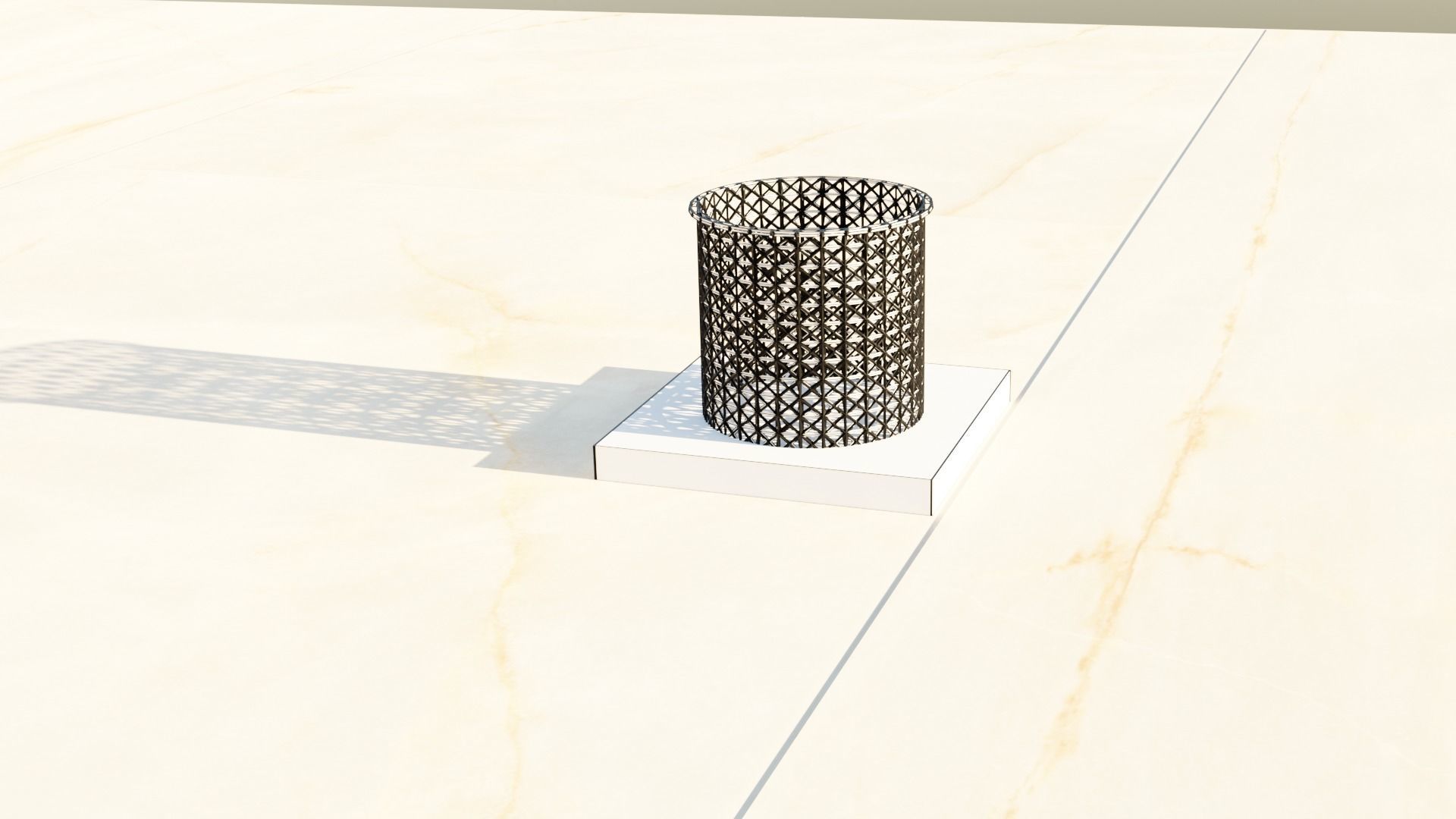 penholder metal vase Low-poly 3D model_4