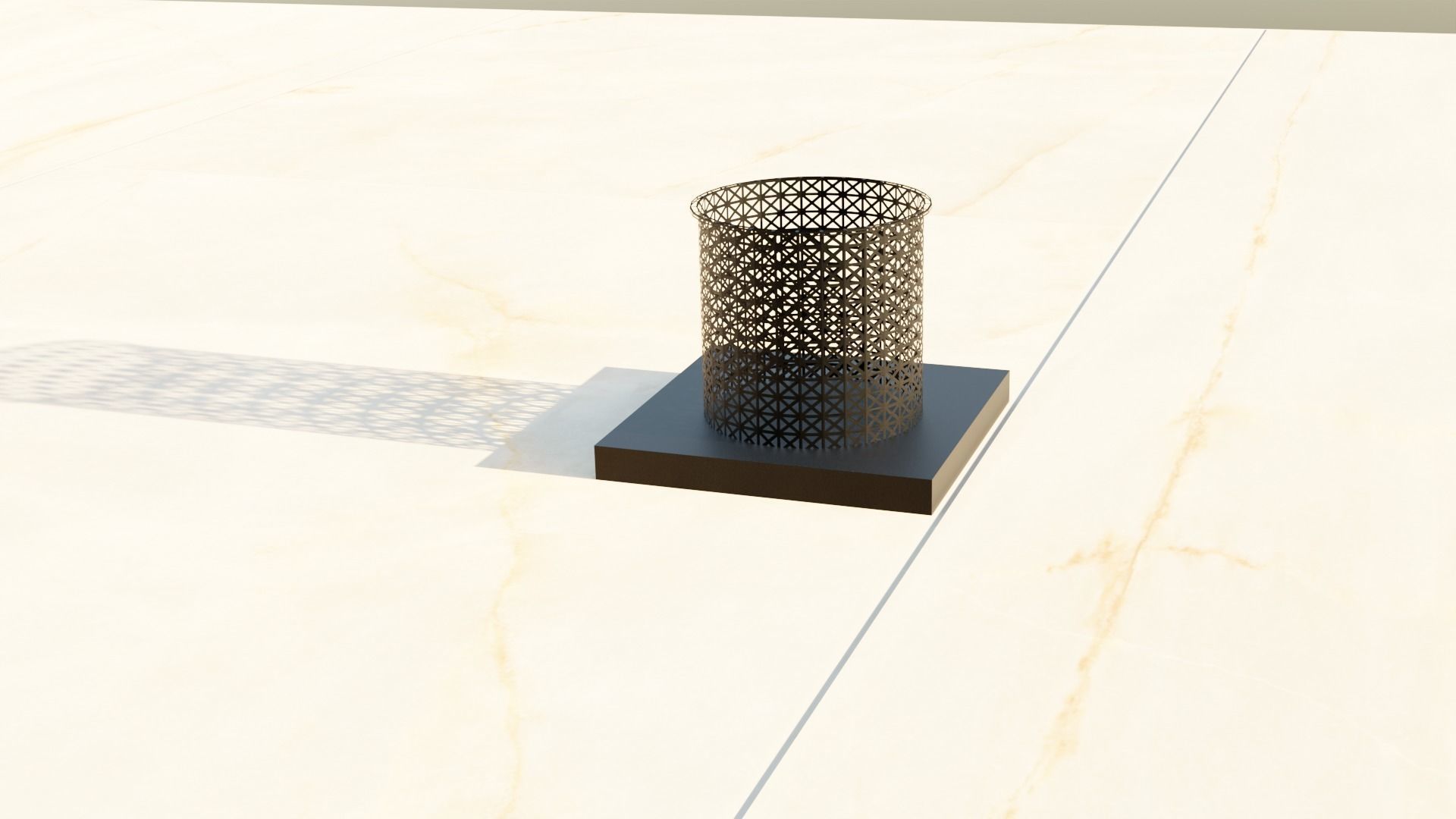 penholder metal vase Low-poly 3D model_1