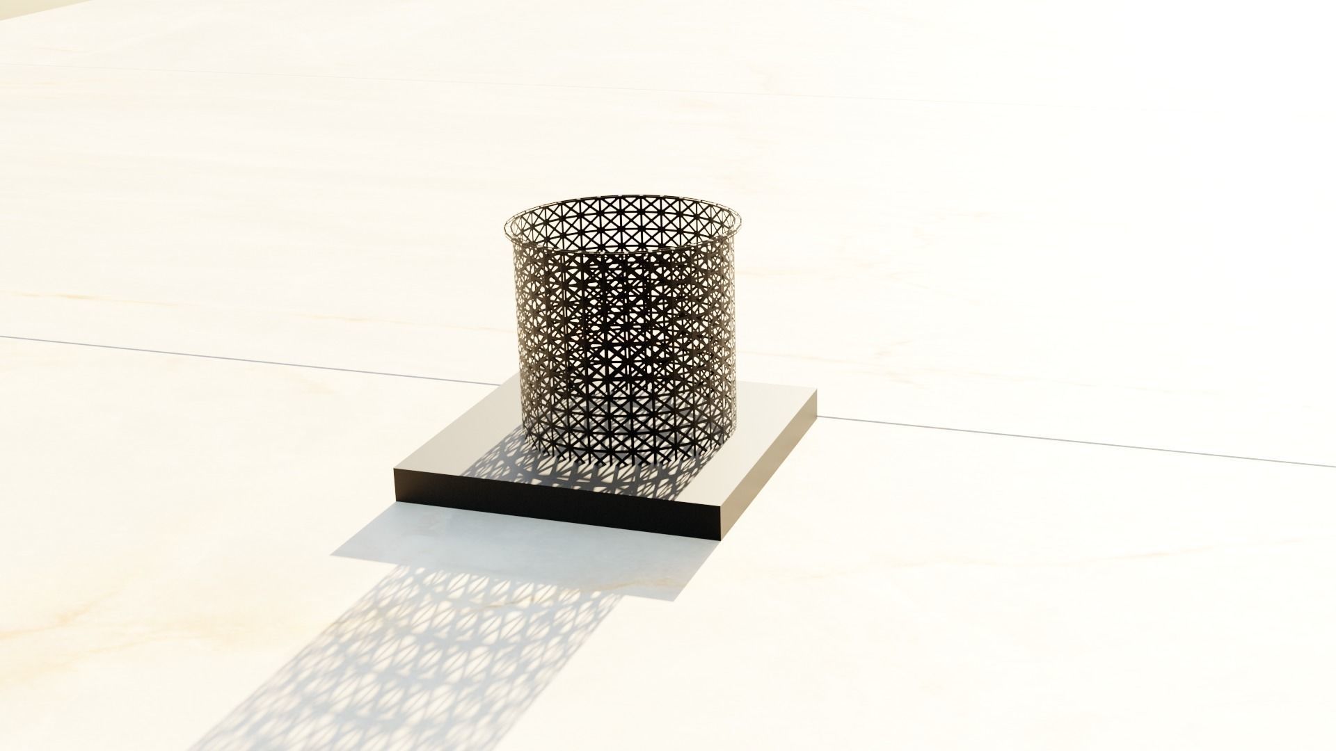 penholder metal vase Low-poly 3D model_3