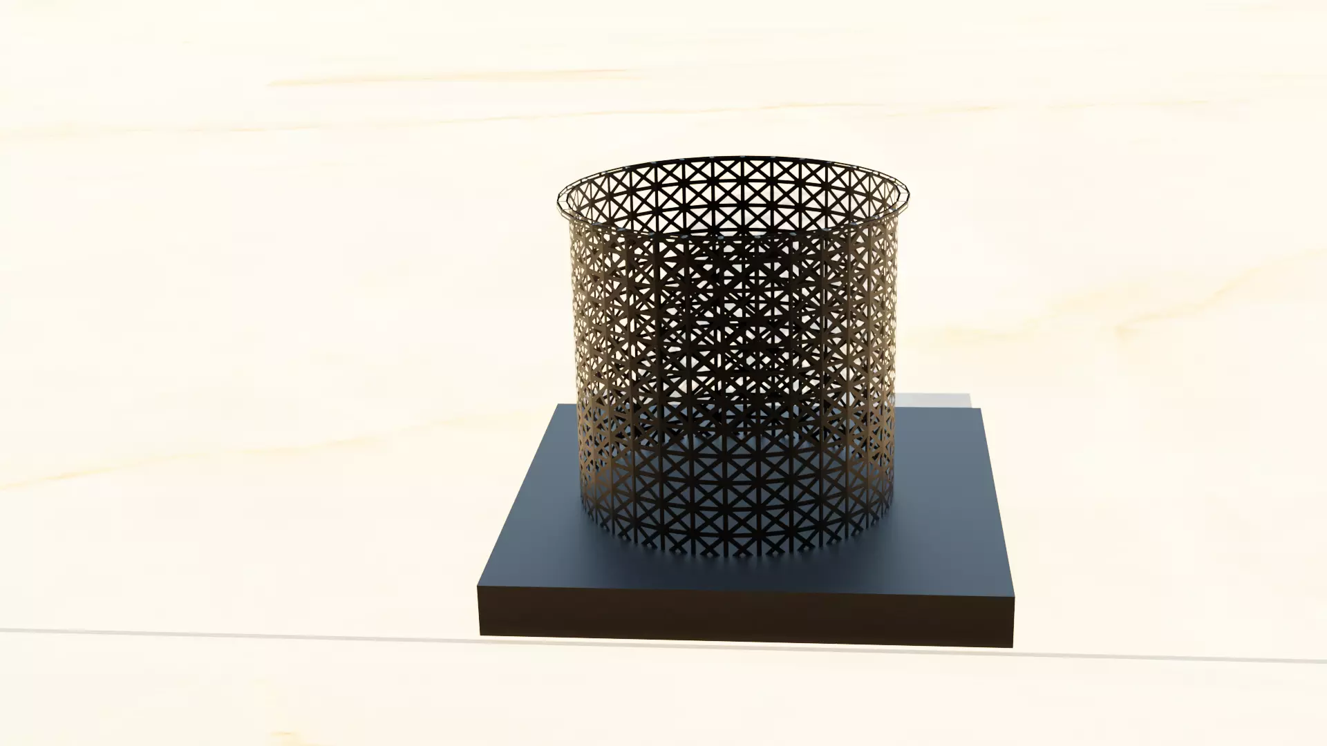 penholder metal vase Low-poly 3D model_0