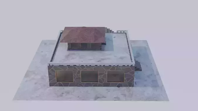 summerhouse house with stairs and roof