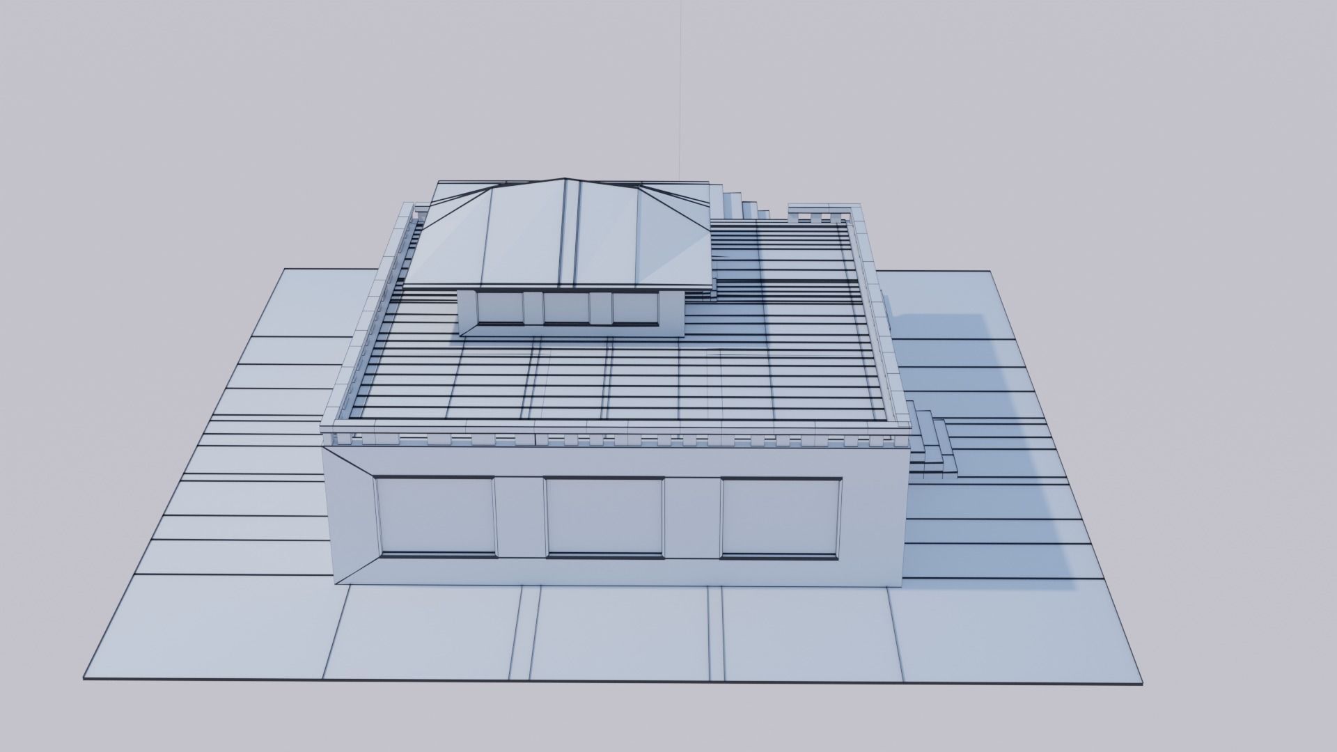 summerhouse house with stairs and roof Low-poly 3D model_13