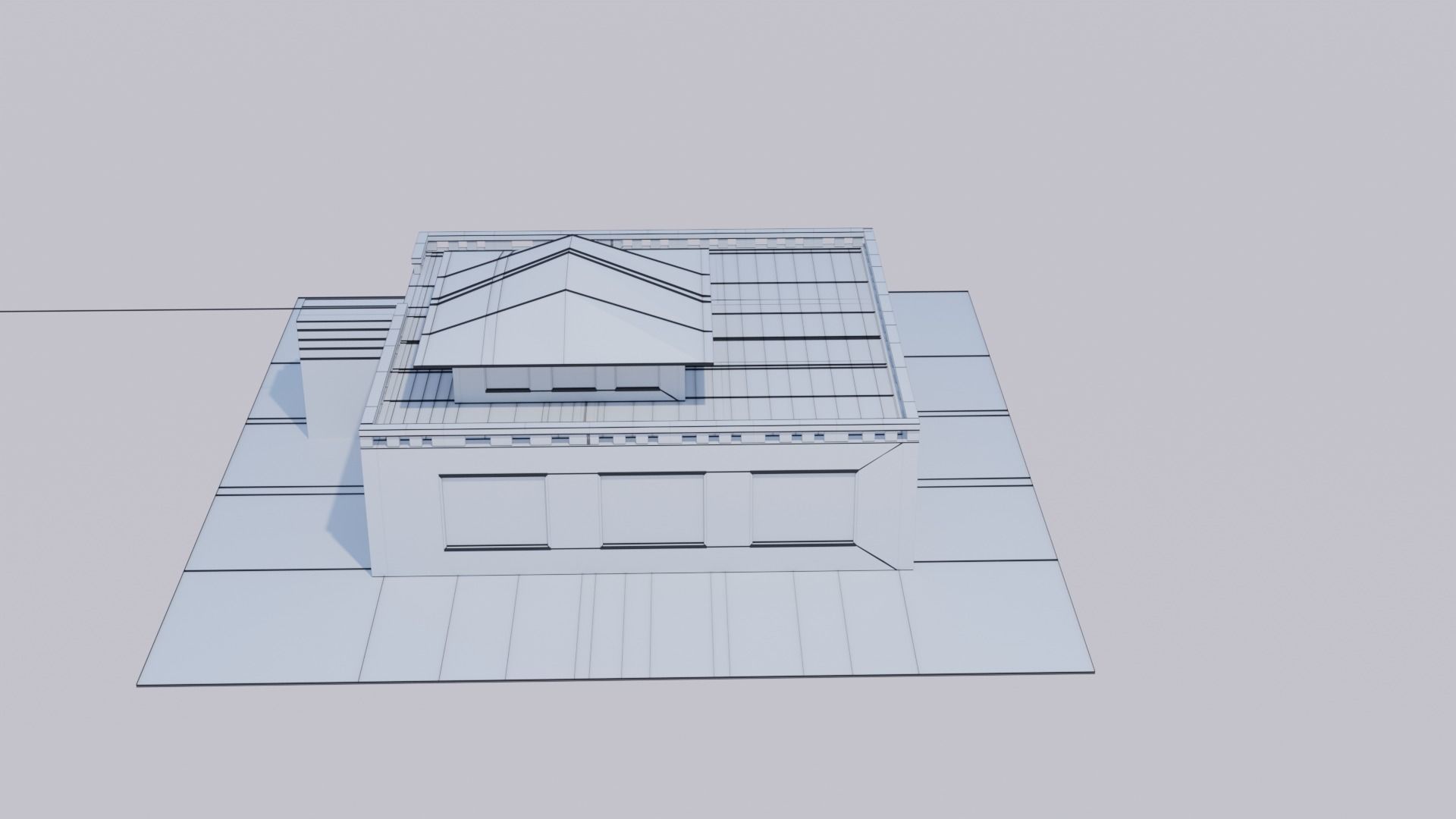 summerhouse house with stairs and roof Low-poly 3D model_12