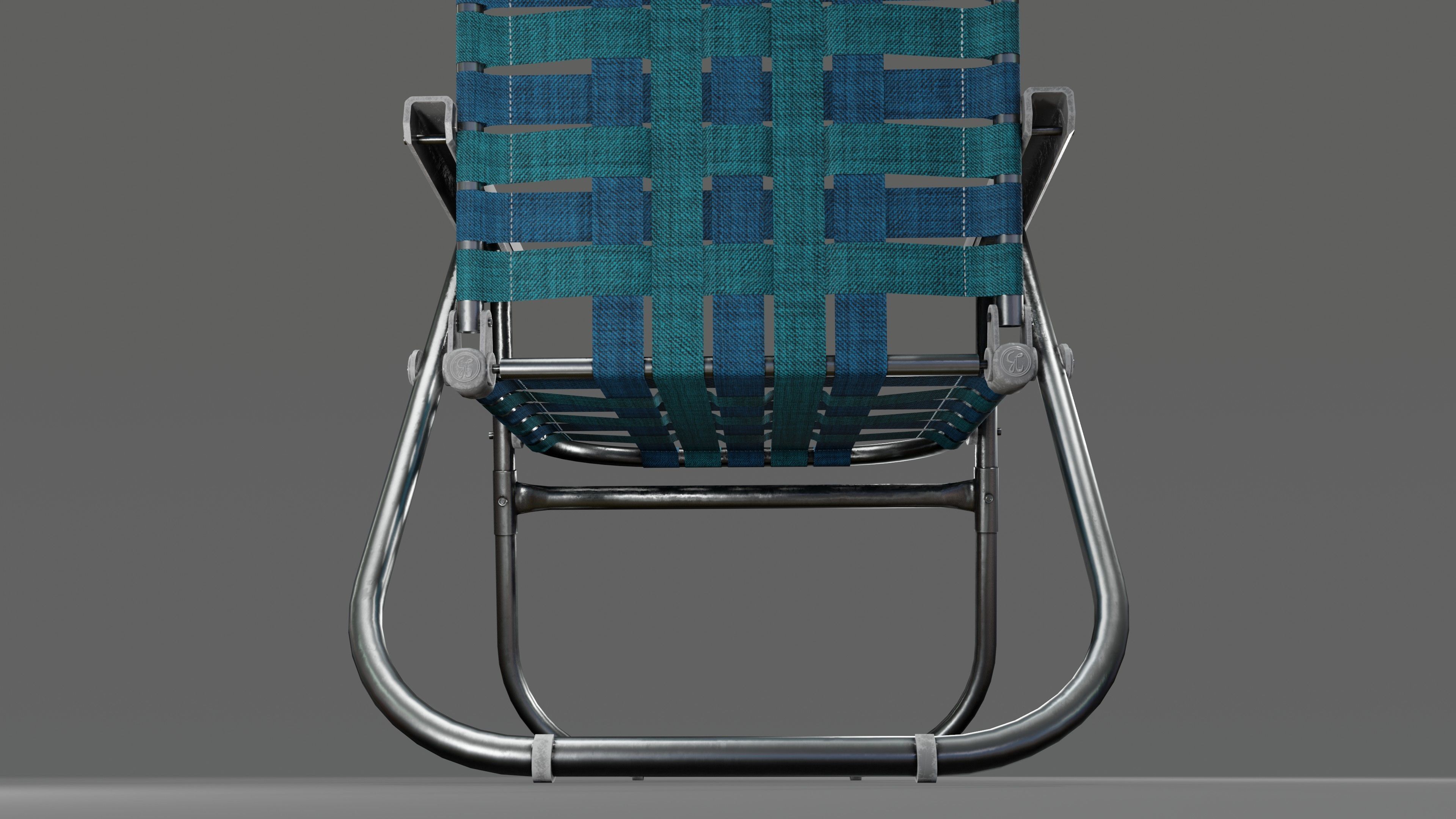 Beach Chair Low-poly 3D model_8