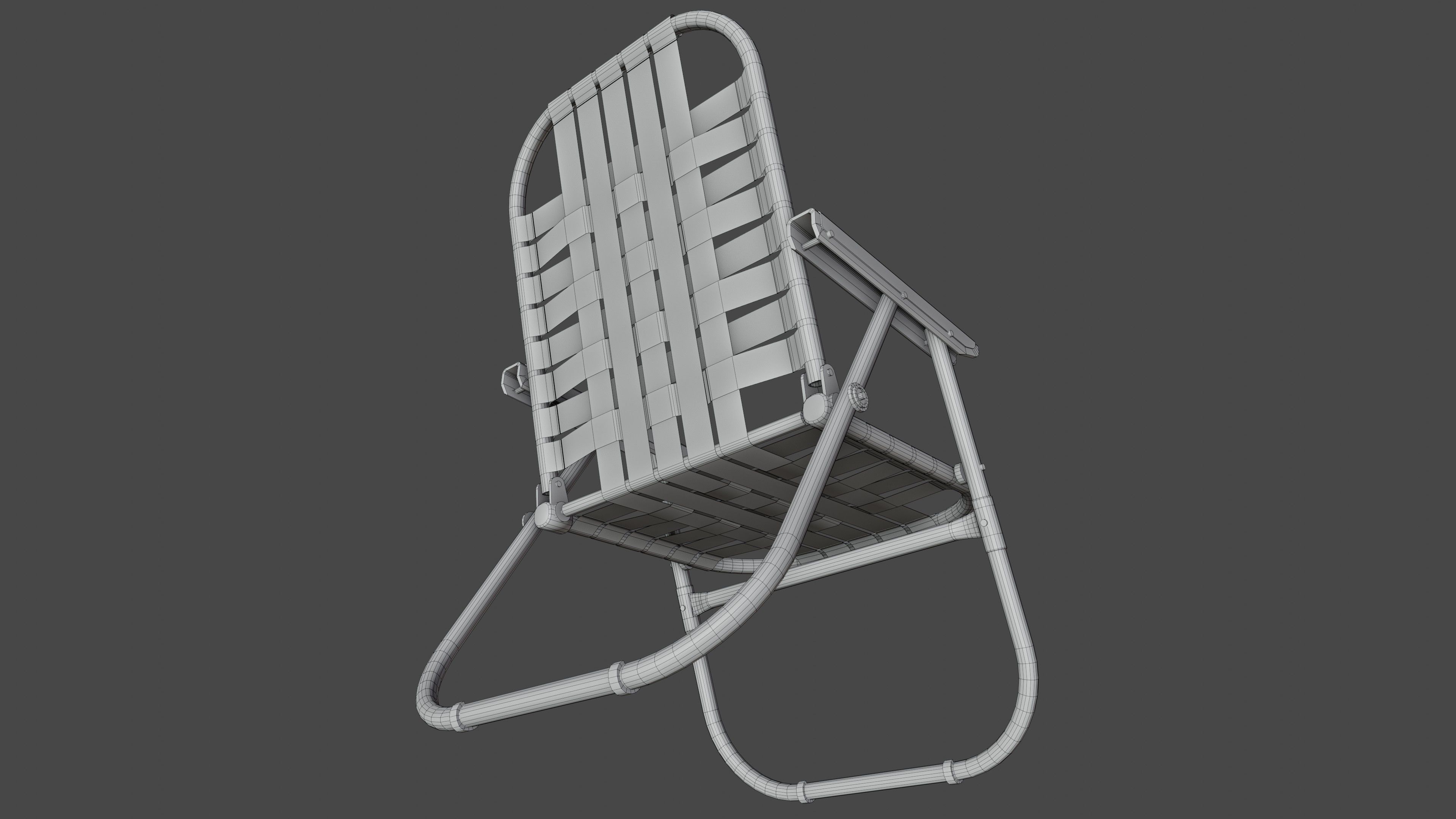 Beach Chair Low-poly 3D model_19