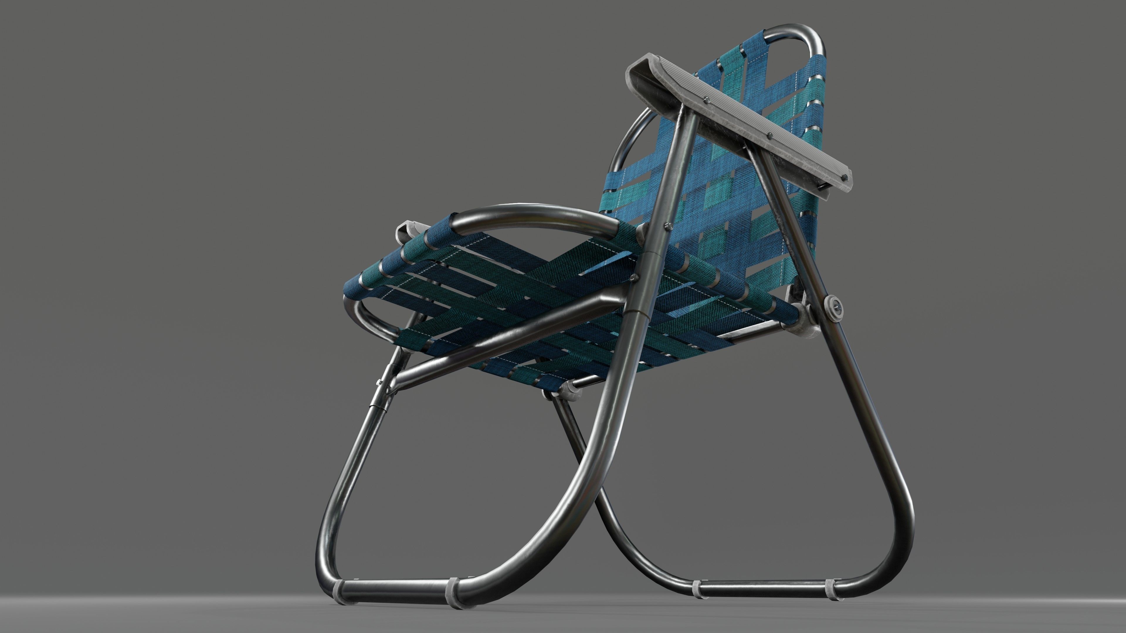 Beach Chair Low-poly 3D model_17