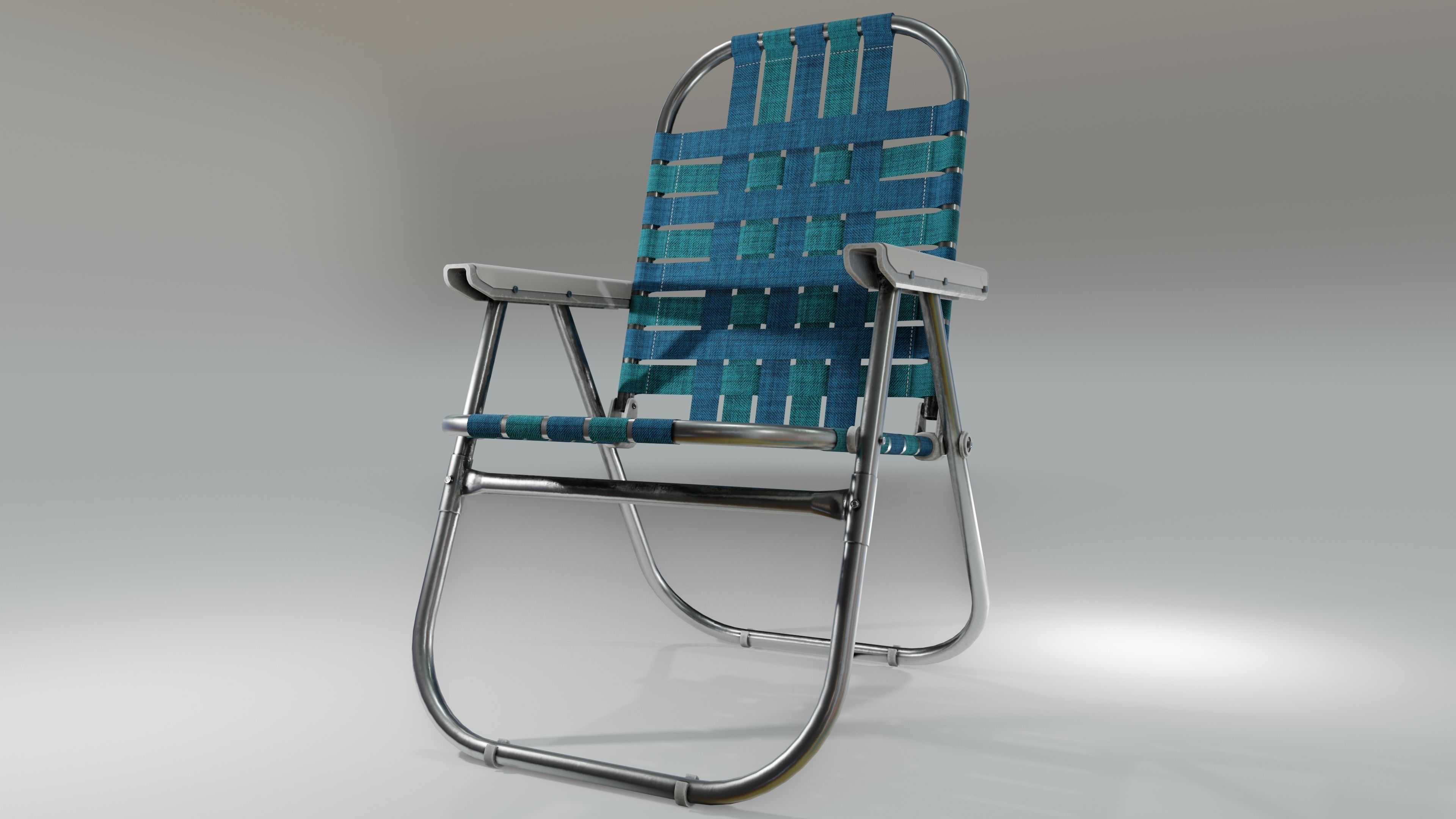 Beach Chair Low-poly 3D model_3