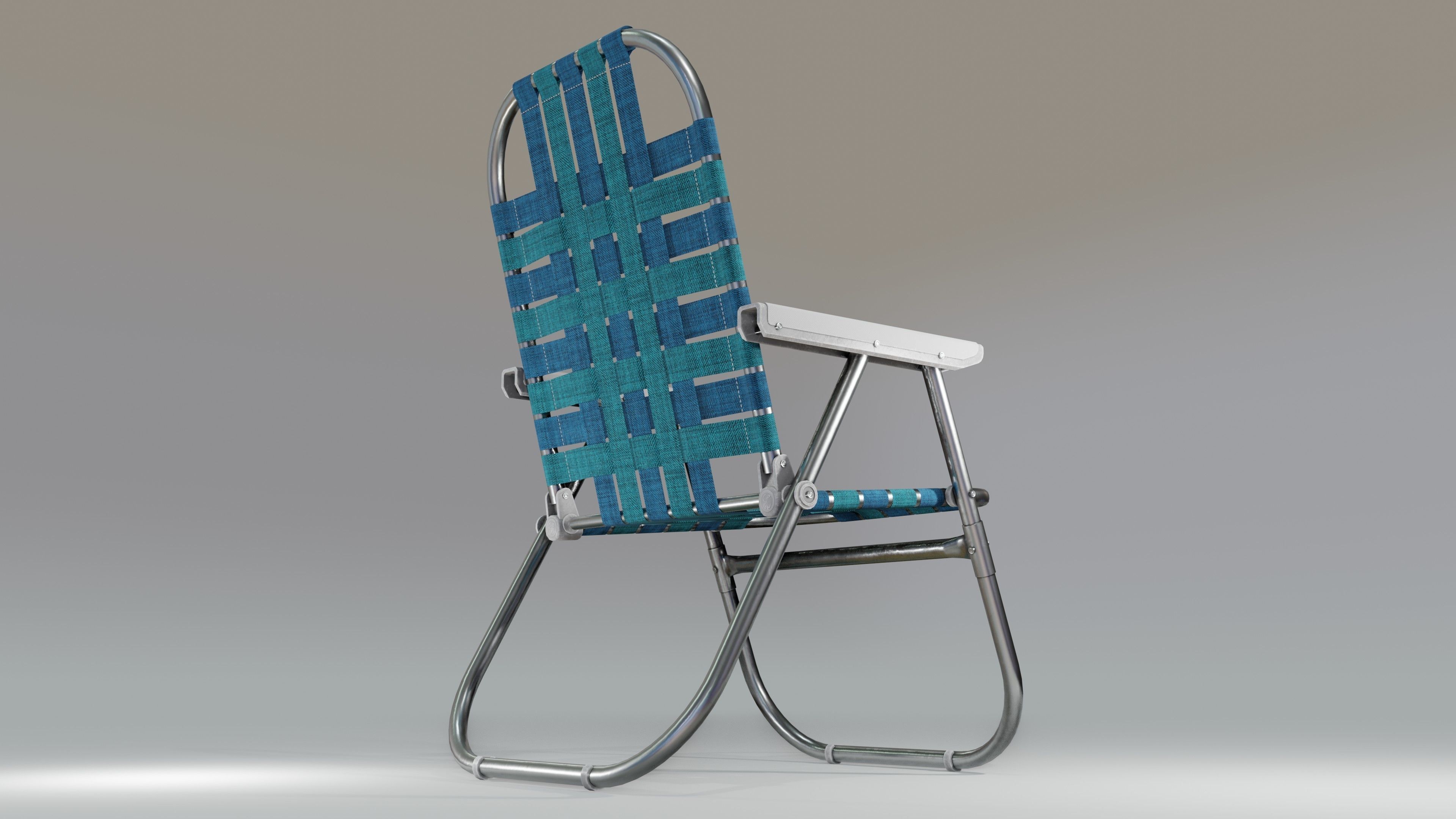 Beach Chair Low-poly 3D model_9