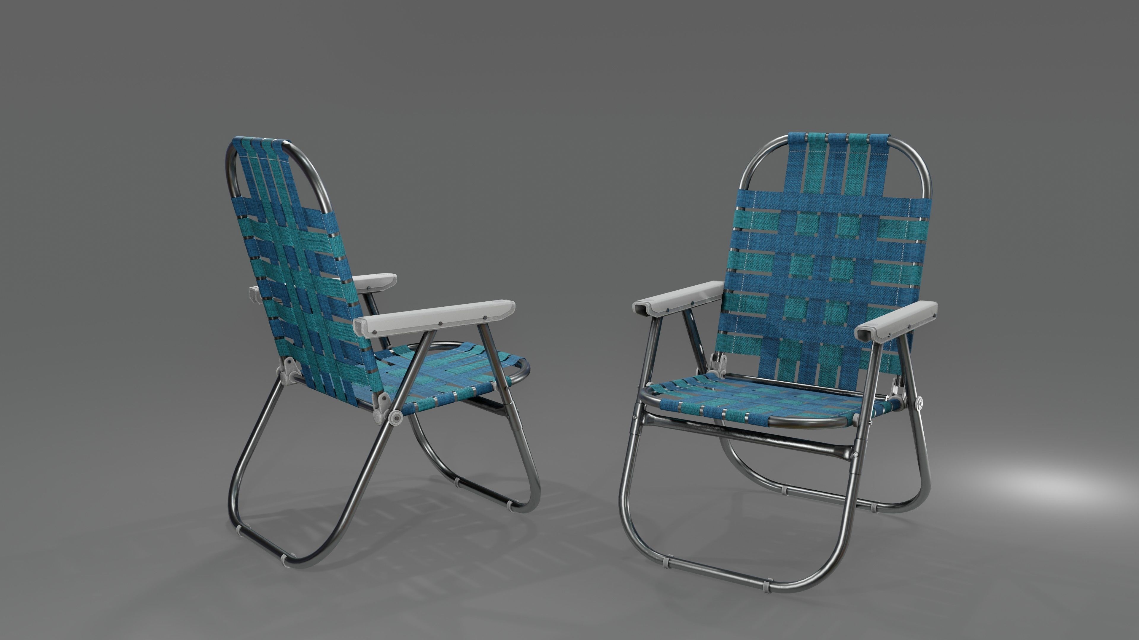 Beach Chair Low-poly 3D model_1