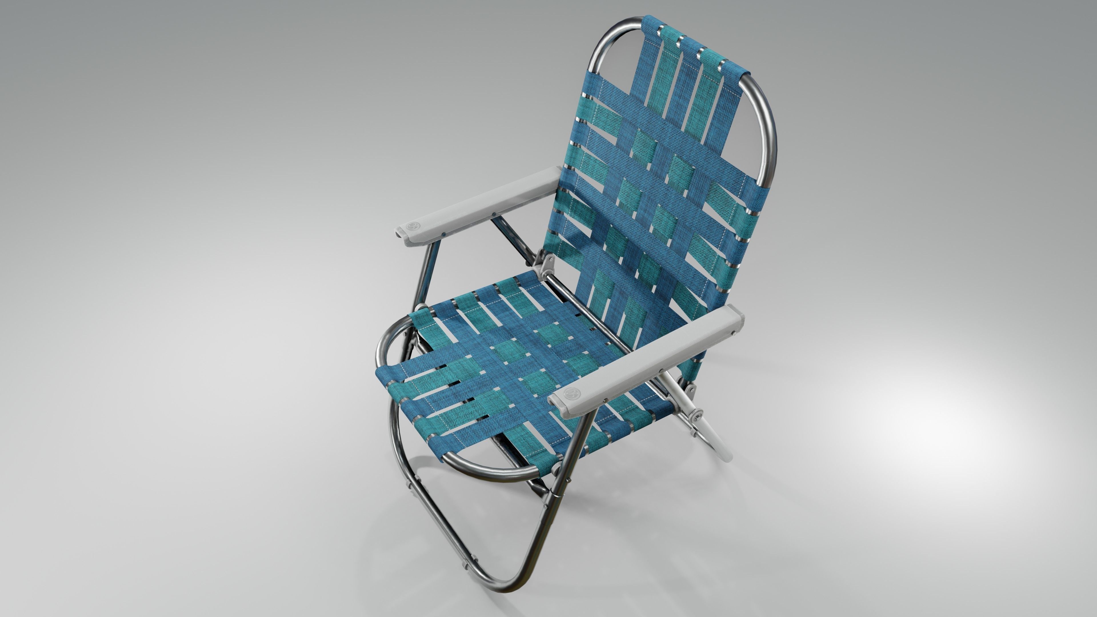 Beach Chair Low-poly 3D model_6