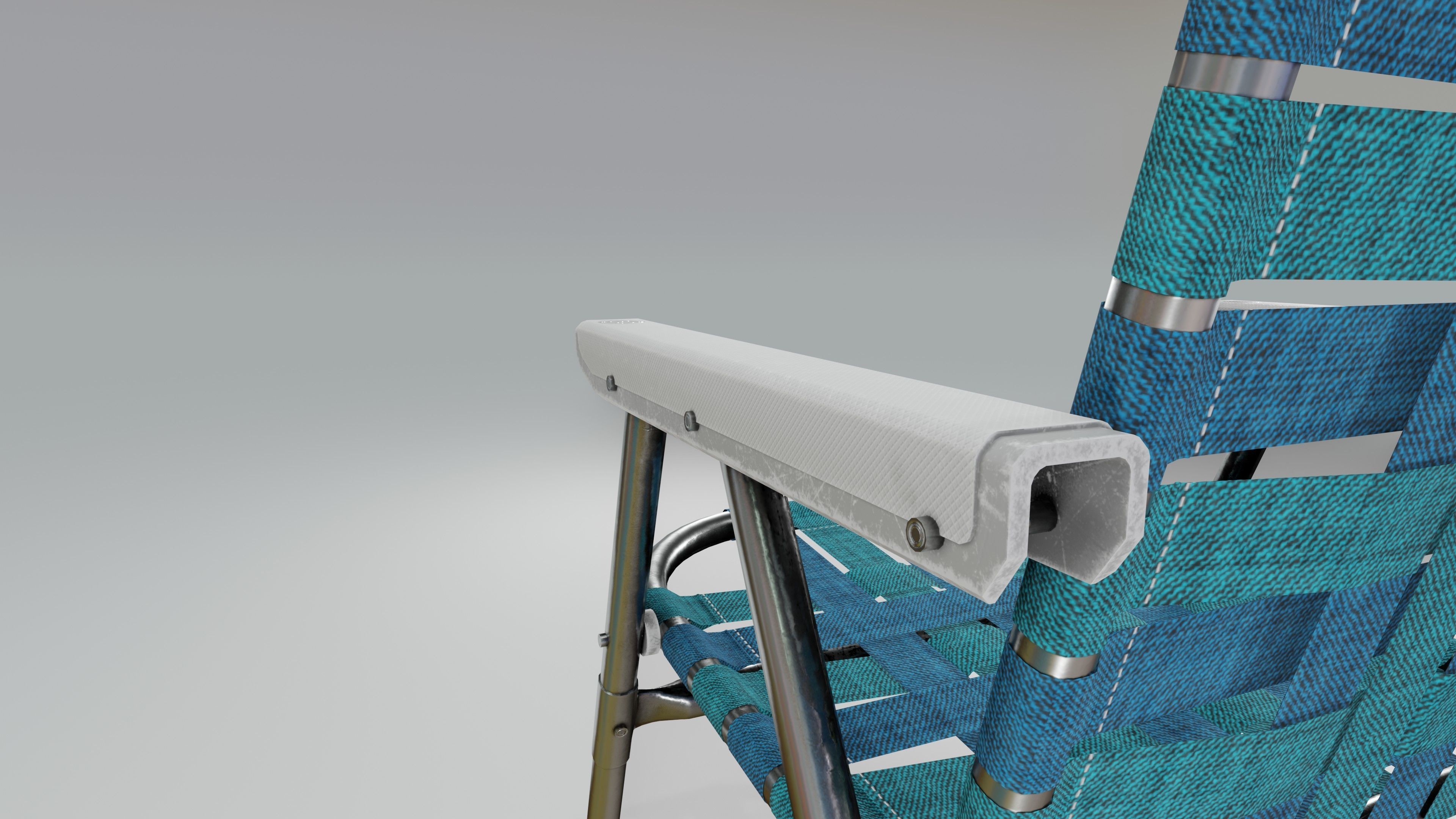 Beach Chair Low-poly 3D model_4