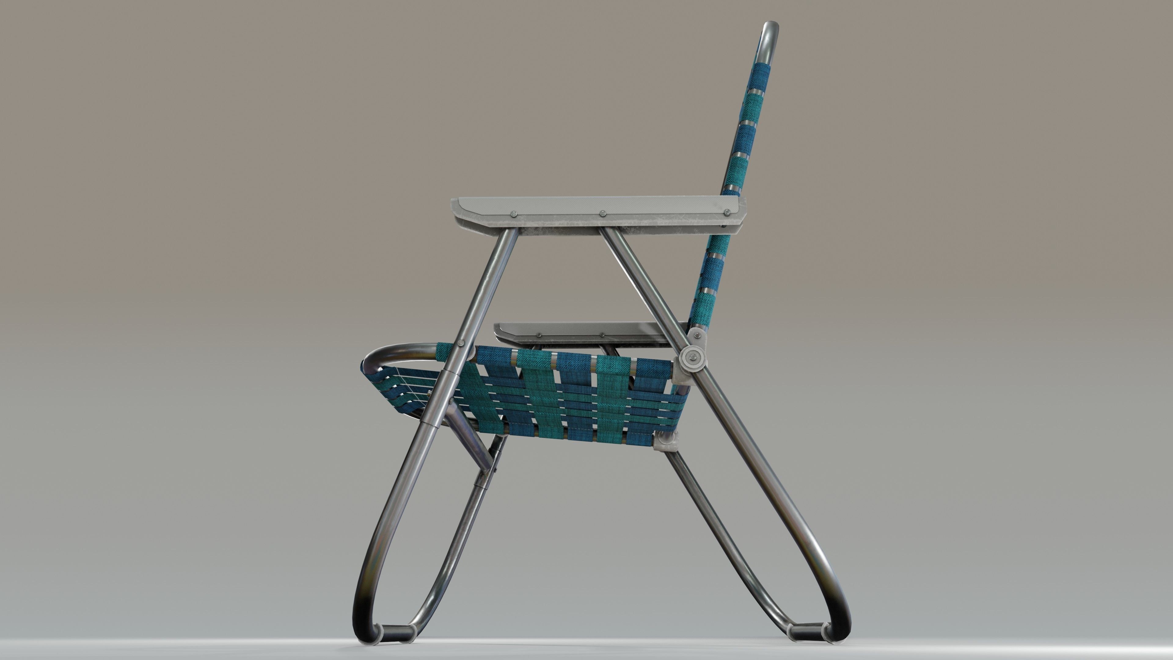 Beach Chair Low-poly 3D model_18