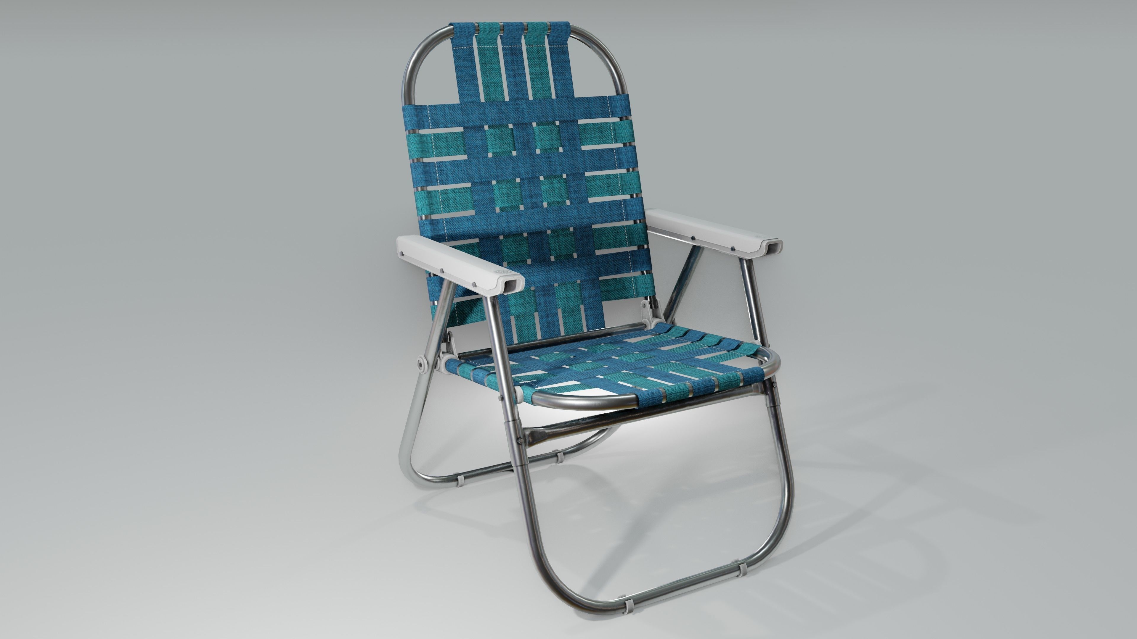 Beach Chair Low-poly 3D model_0
