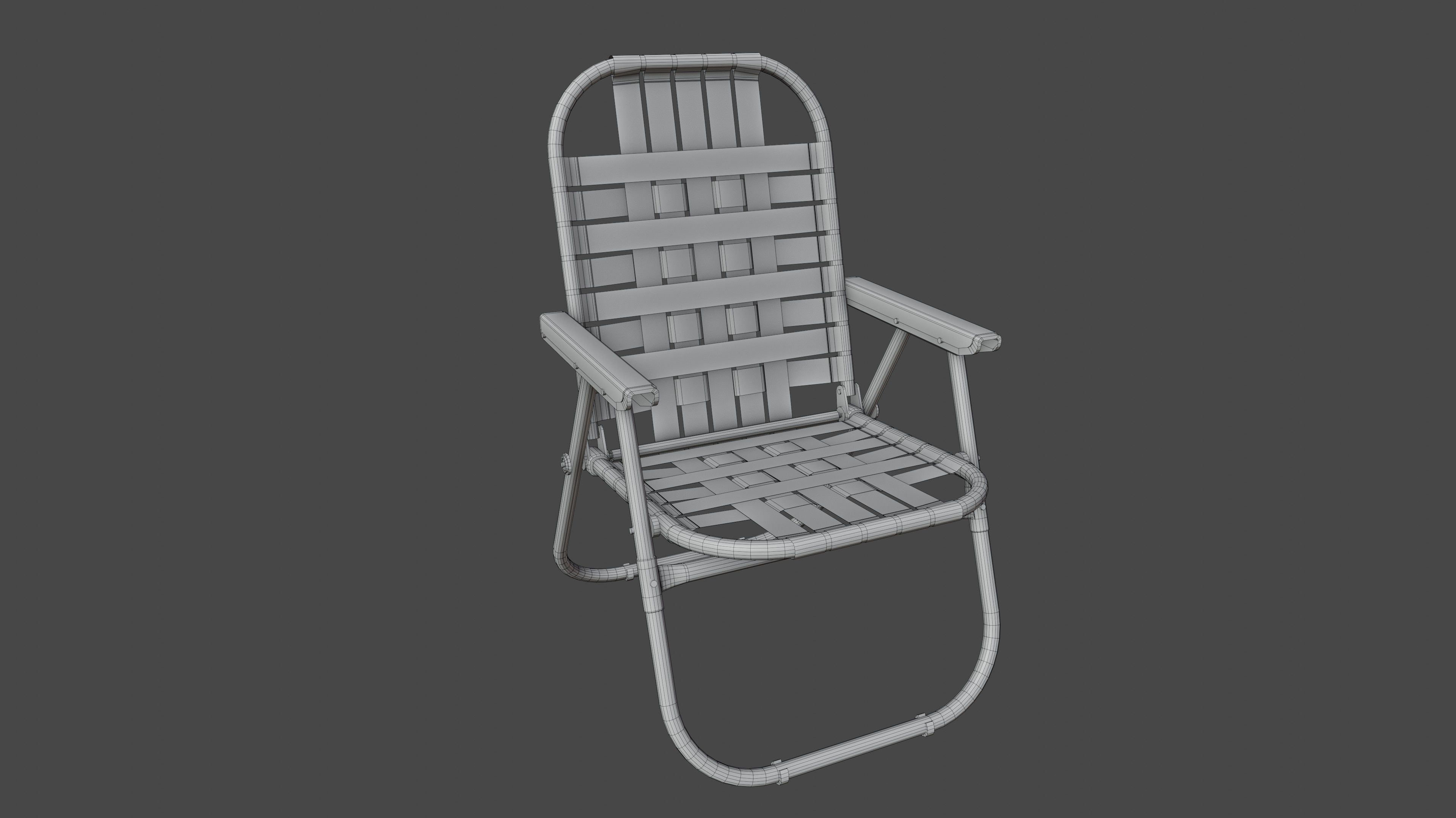 Beach Chair Low-poly 3D model_20