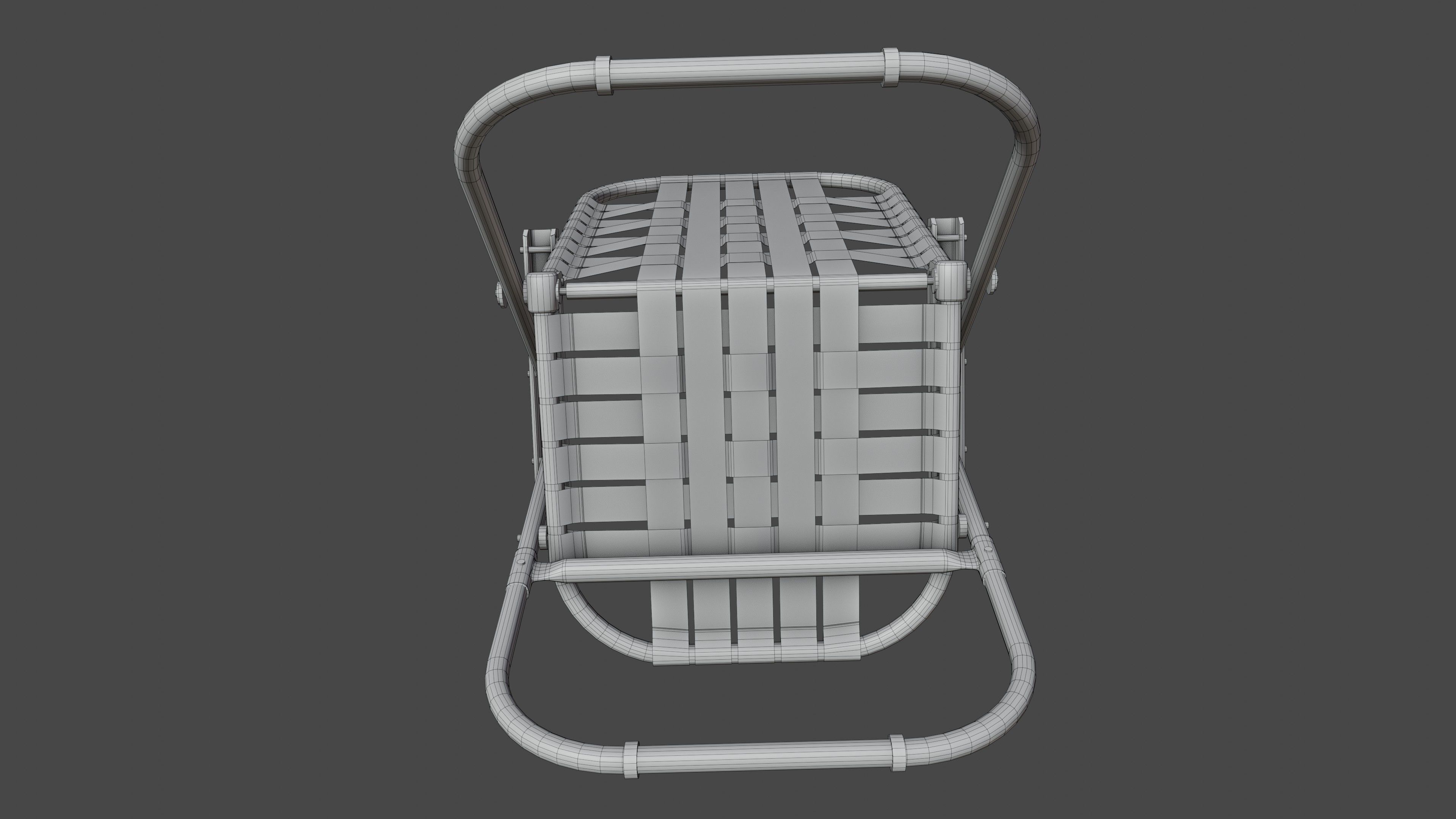 Beach Chair Low-poly 3D model_22