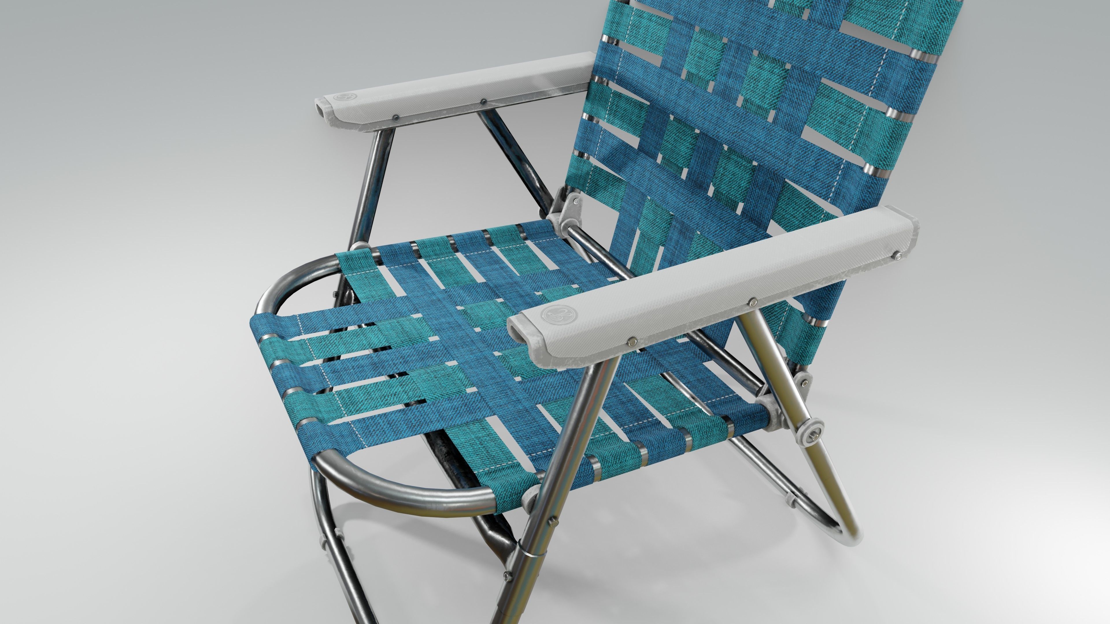 Beach Chair Low-poly 3D model_5