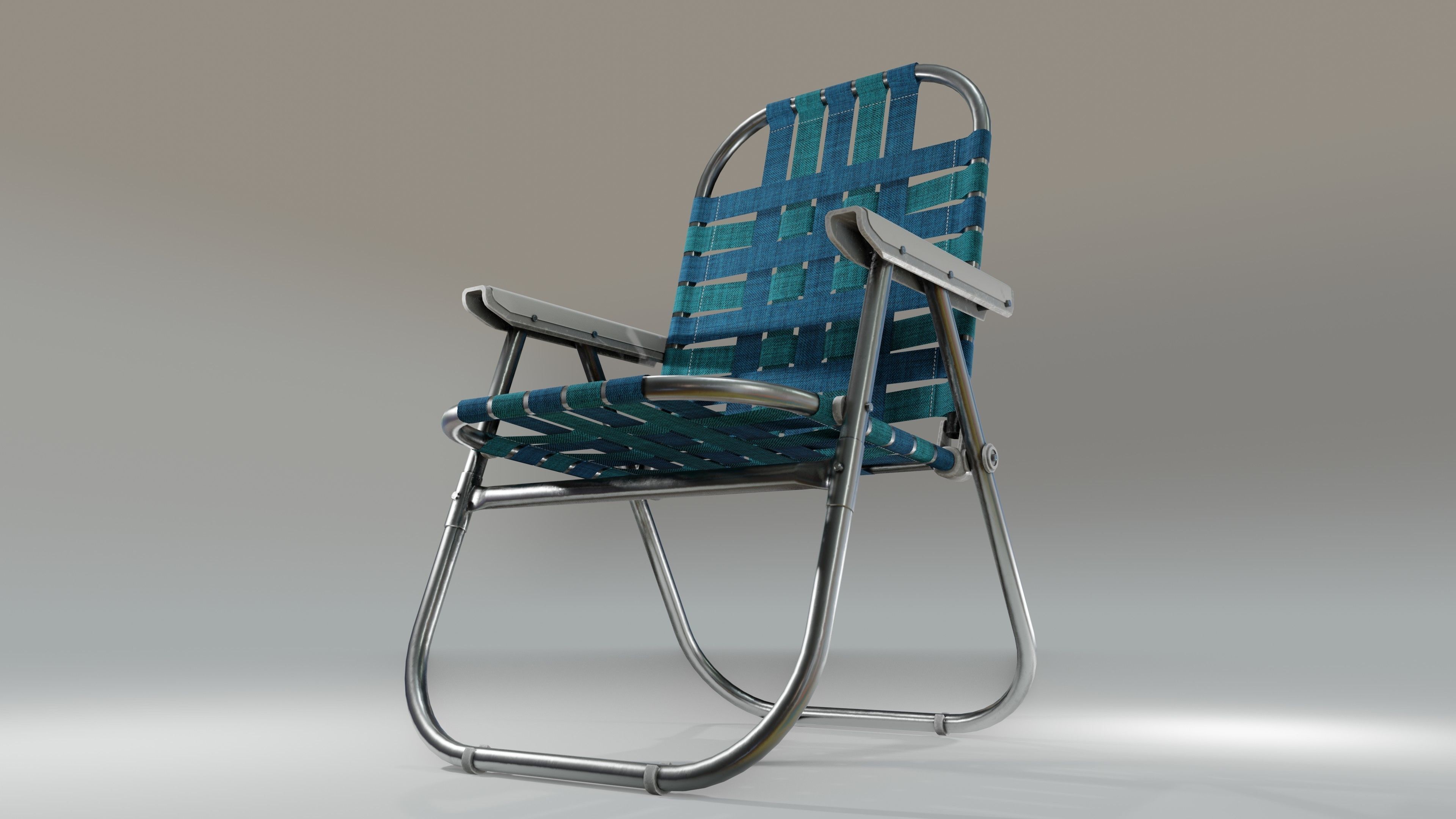 Beach Chair Low-poly 3D model_16