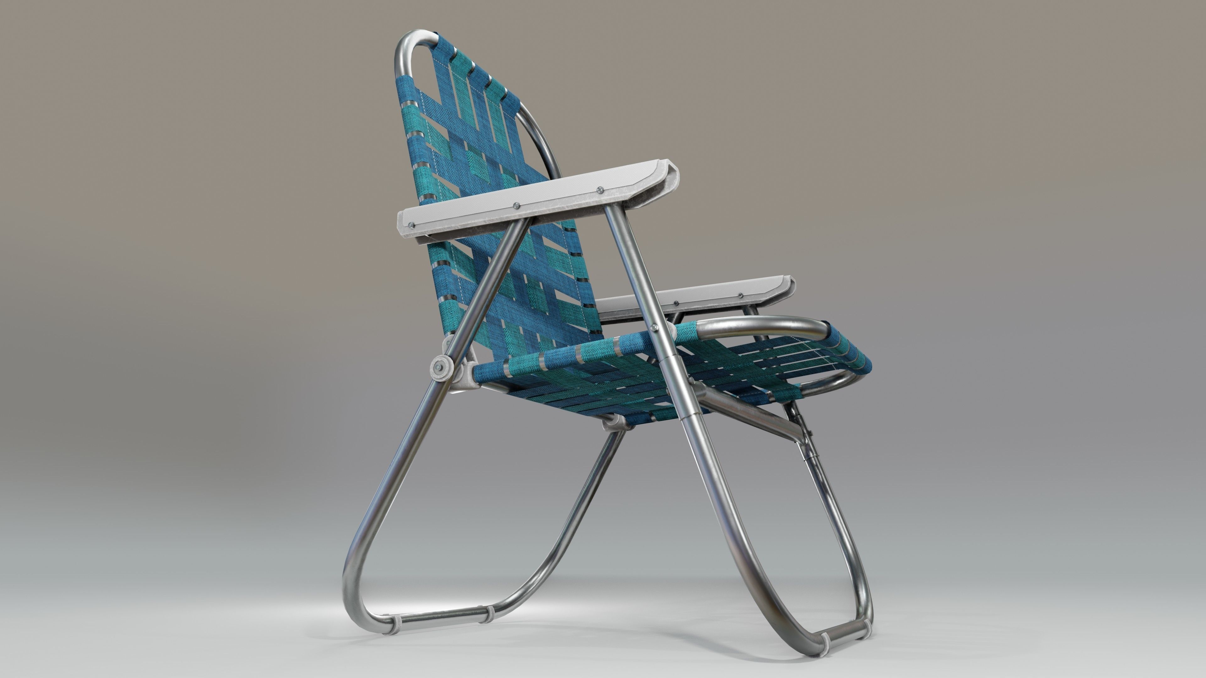 Beach Chair Low-poly 3D model_13