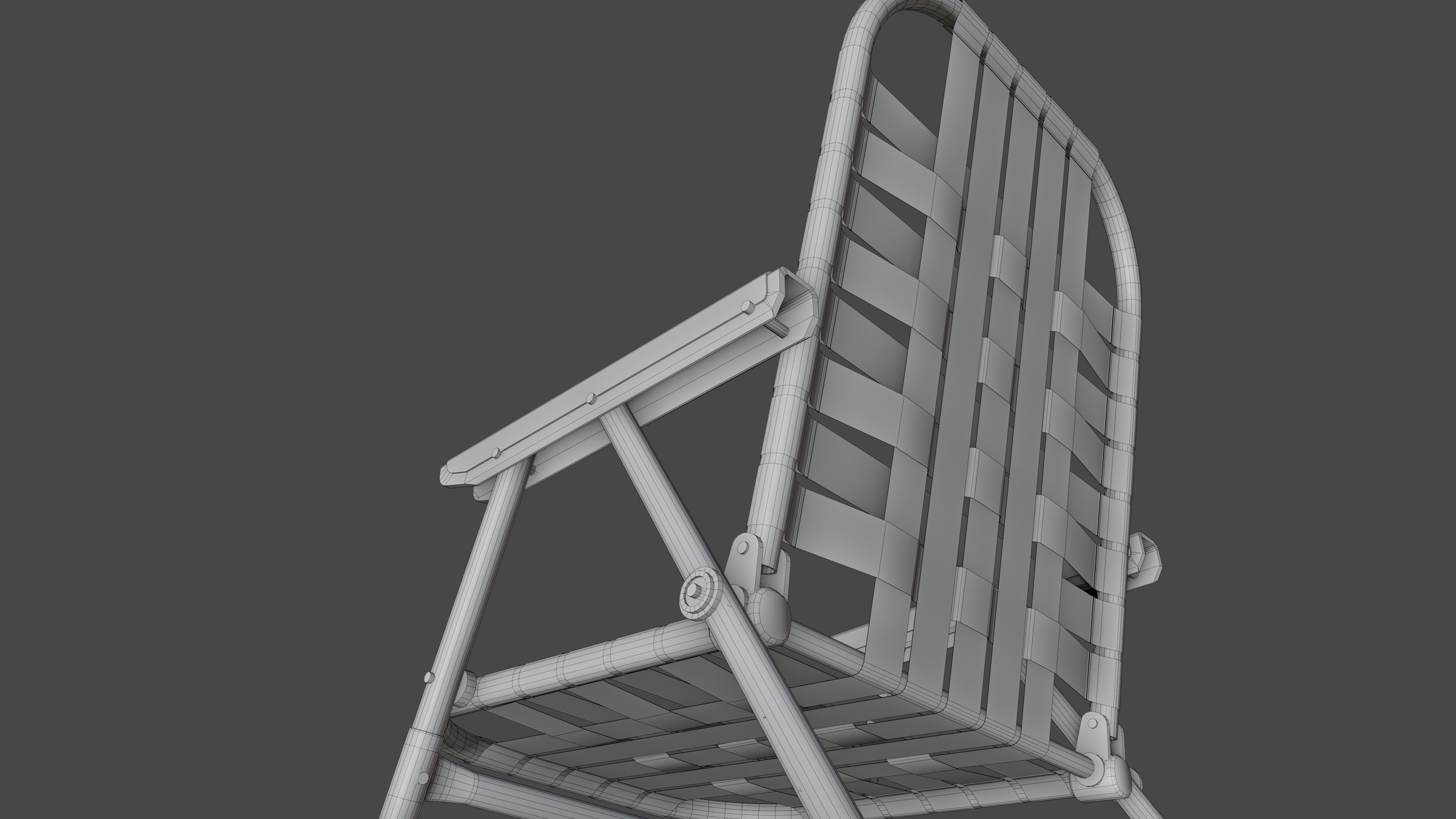 Beach Chair Low-poly 3D model_21