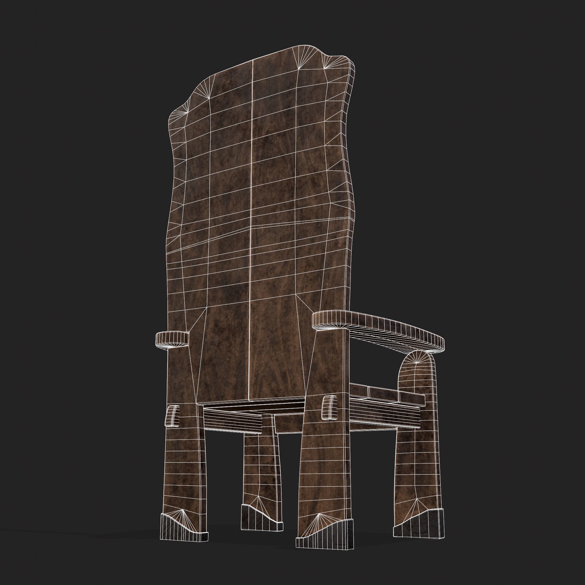 Tribe Chair Low-poly 3D model_4
