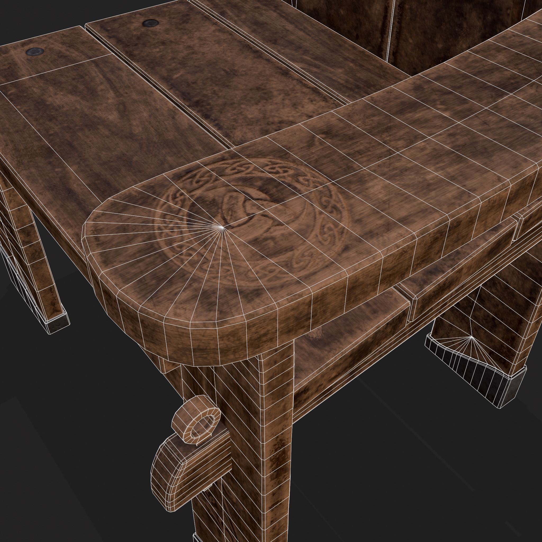 Tribe Chair Low-poly 3D model_8