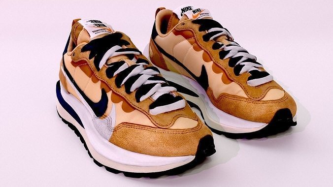 Sacai x nike vapor Waffle sesame and blue Void 3D model