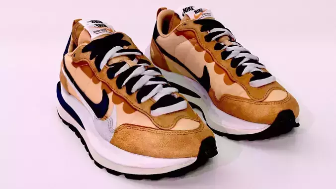 Sacai x nike vapor Waffle sesame and blue Void 3D model