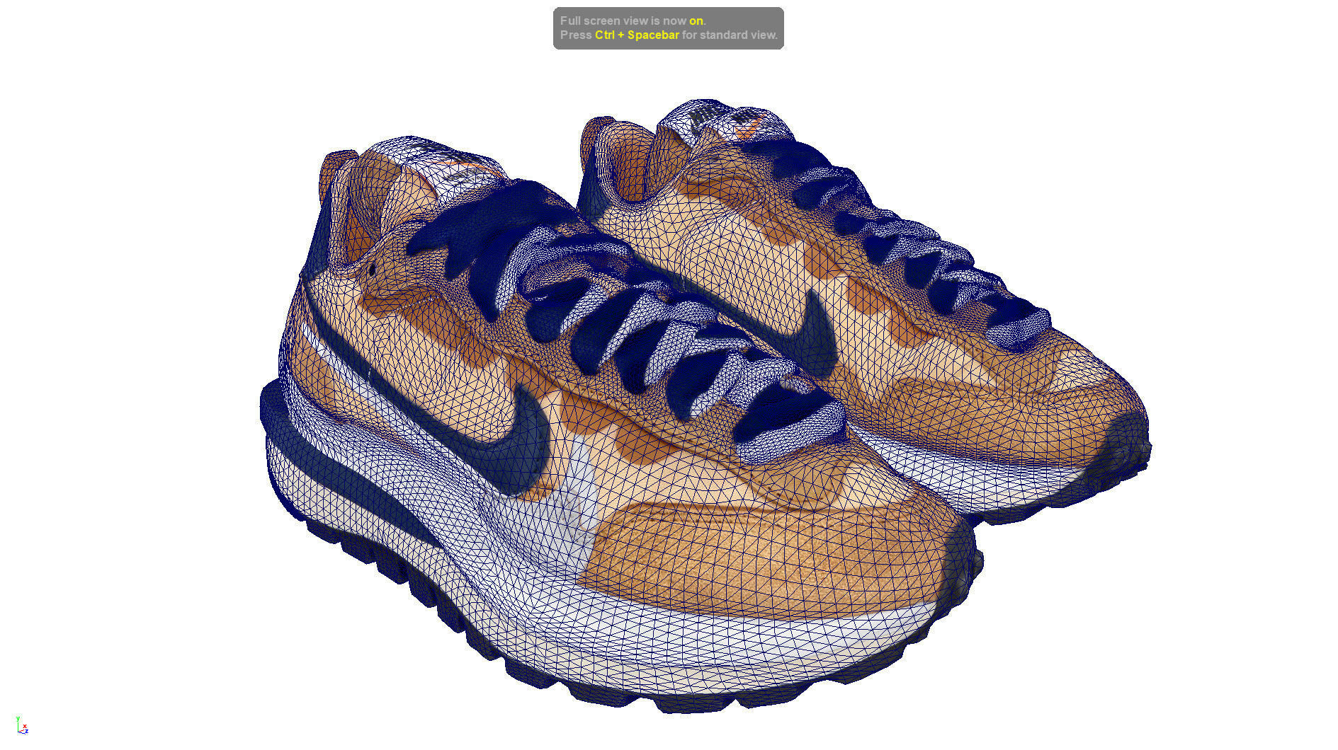 Sacai x nike vapor Waffle sesame and blue Void 3D model_14